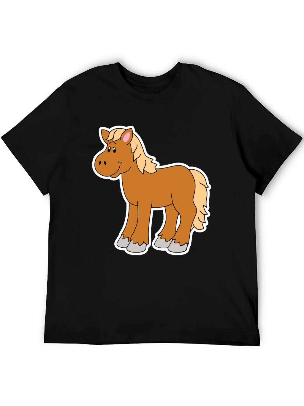 Cartoon Horse Graphic Tee - Black Unisex Shirt product image 5