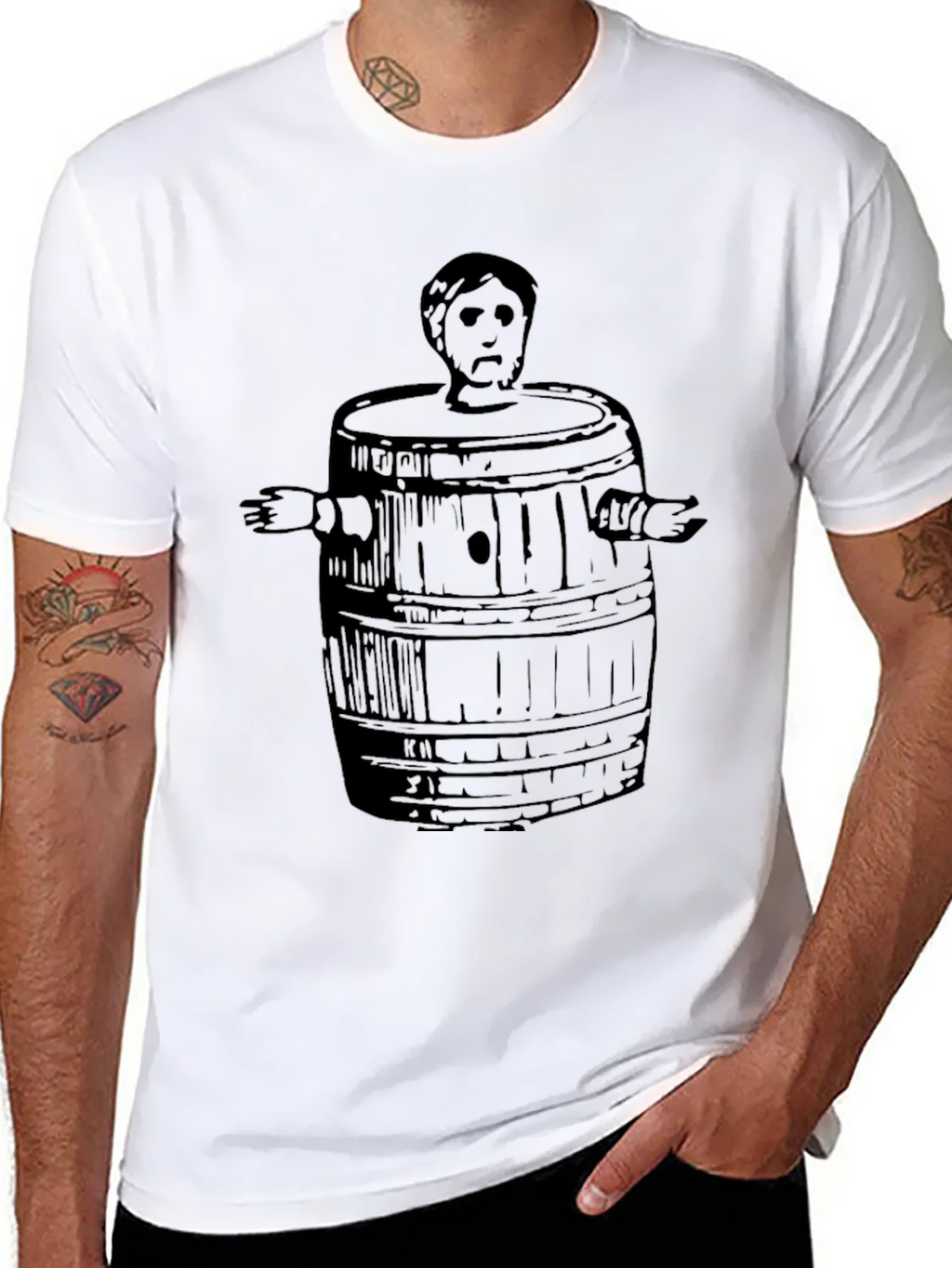 Man in Barrel Graphic T-Shirt - Black product image 7