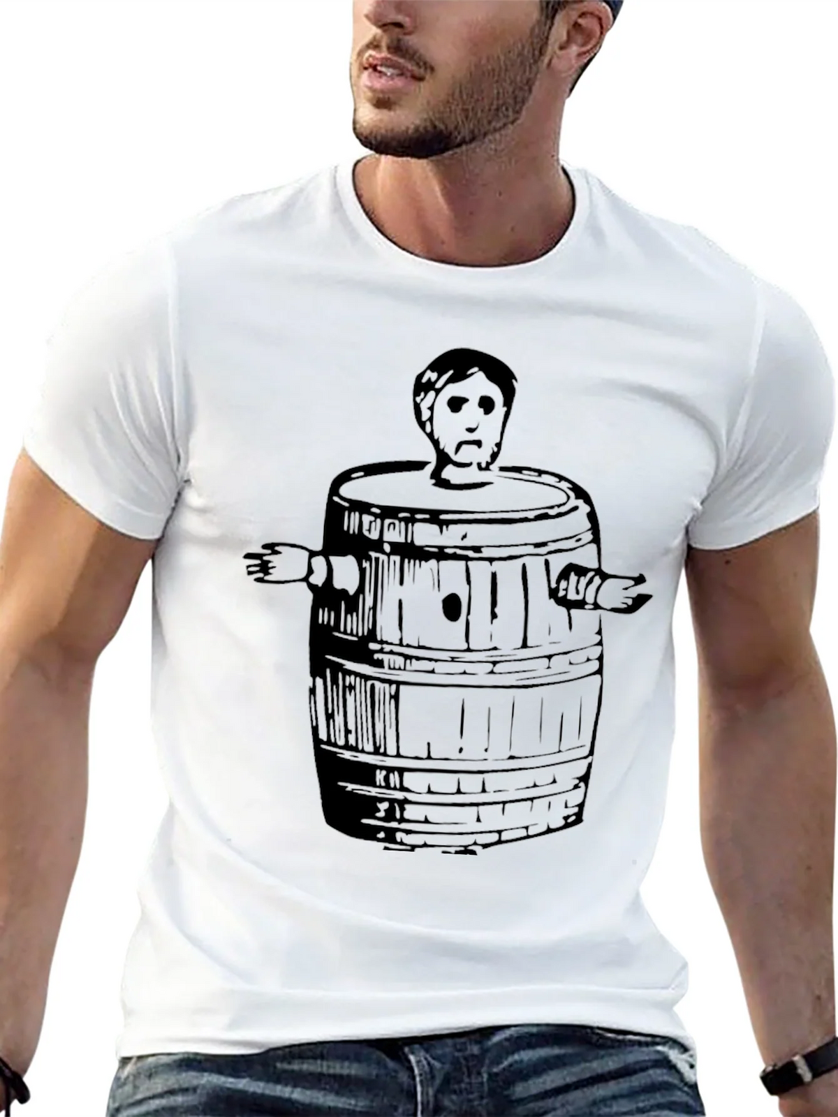 Man in Barrel Graphic T-Shirt - Black product image 12