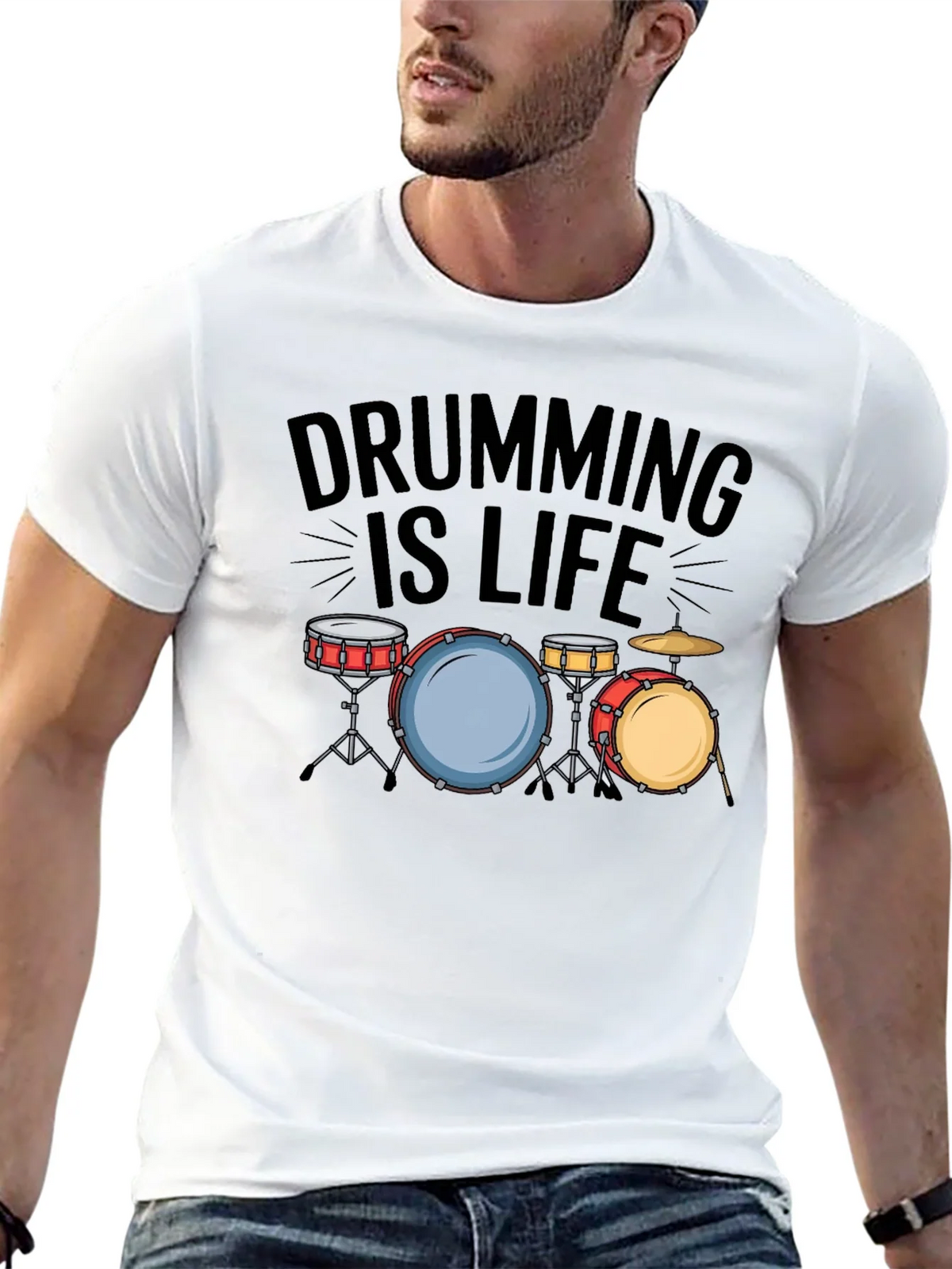 Drumming is Life Black T-Shirt - Musician Tee product image 12