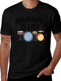 Drumming is Life Black T-Shirt - Musician Tee product image 1