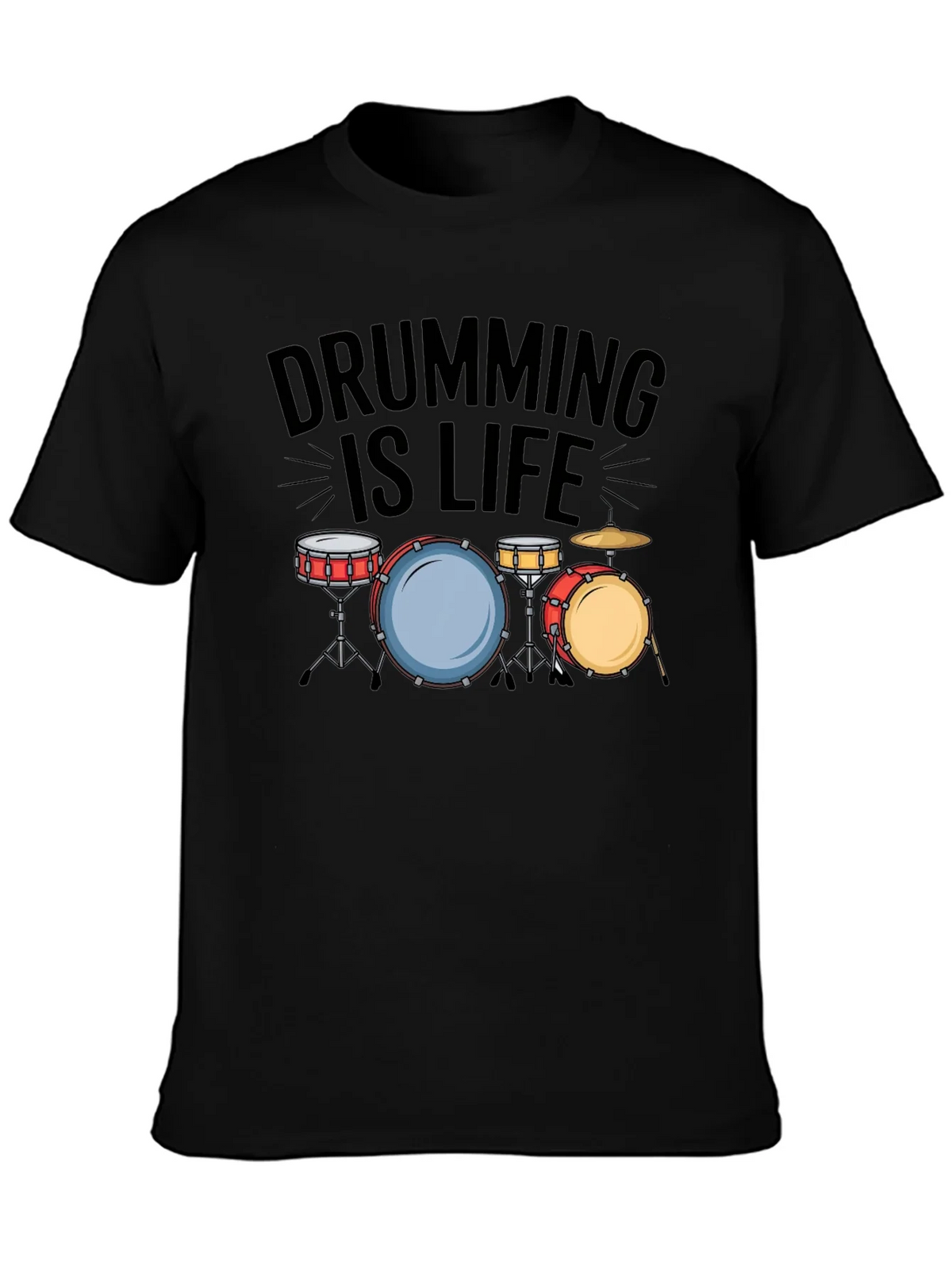 Drumming is Life Black T-Shirt - Musician Tee product image 3