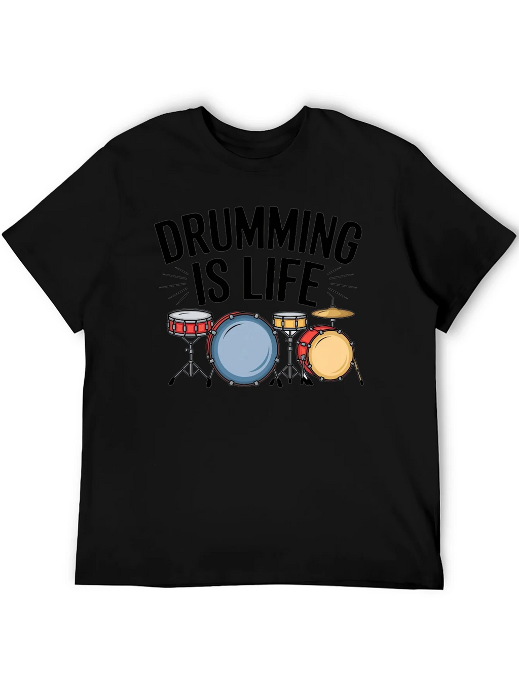 Drumming is Life Black T-Shirt - Musician Tee product image 5