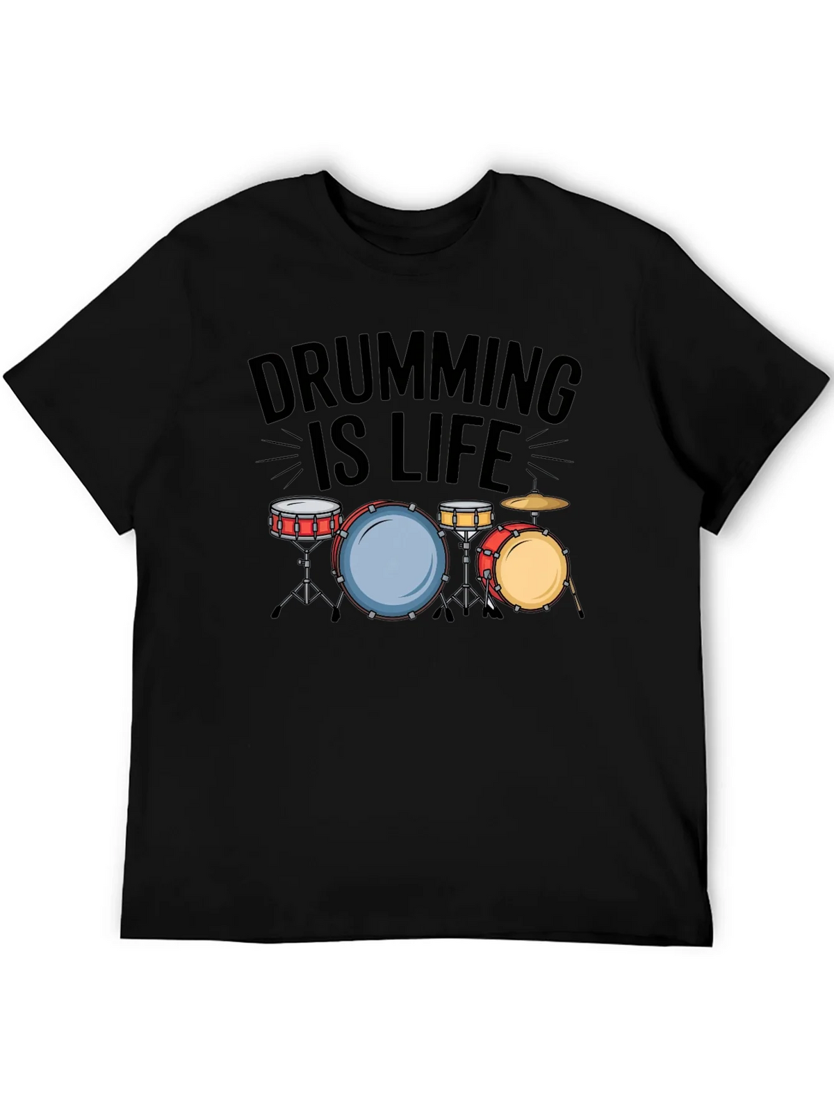 Drumming is Life Black T-Shirt - Musician Tee product image 5