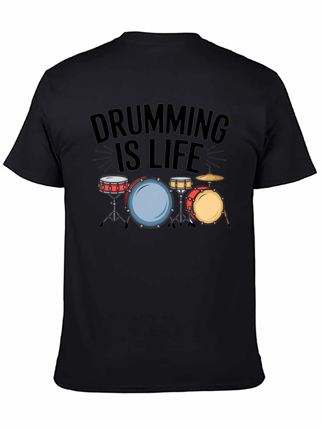 Drumming is Life Black T-Shirt - Musician Tee product image 4