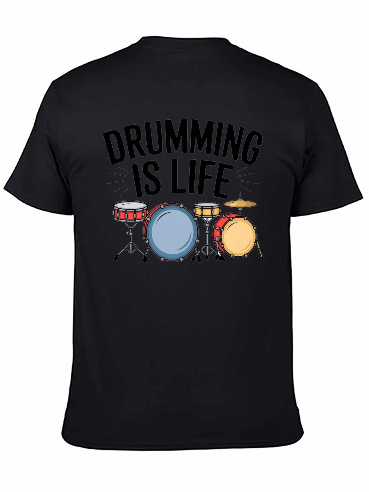 Drumming is Life Black T-Shirt - Musician Tee product image 4