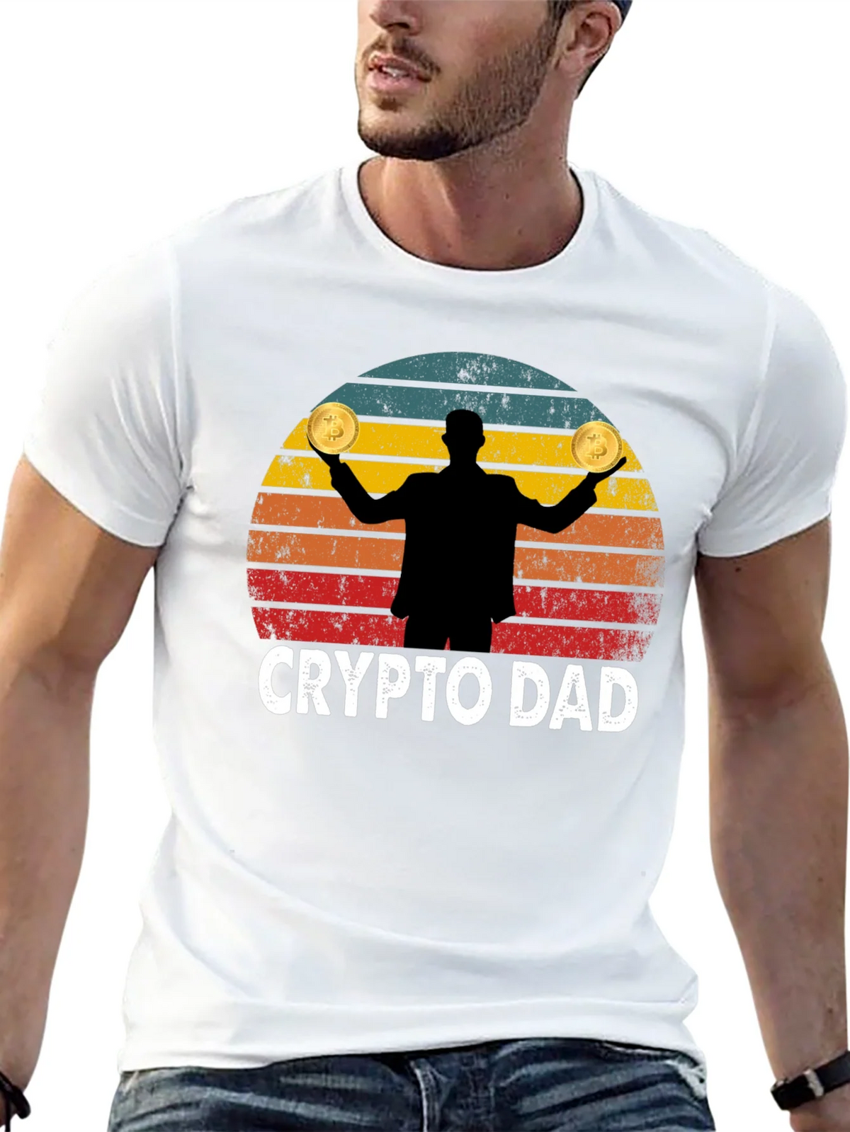 Crypto Dad Bitcoin Graphic T-Shirt product image 12