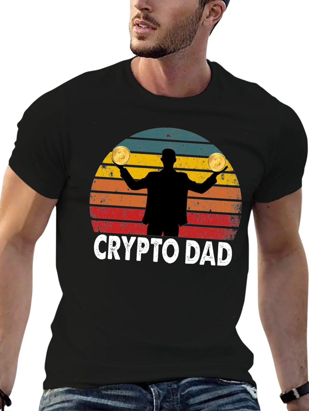 Crypto Dad Bitcoin Graphic T-Shirt product image 6