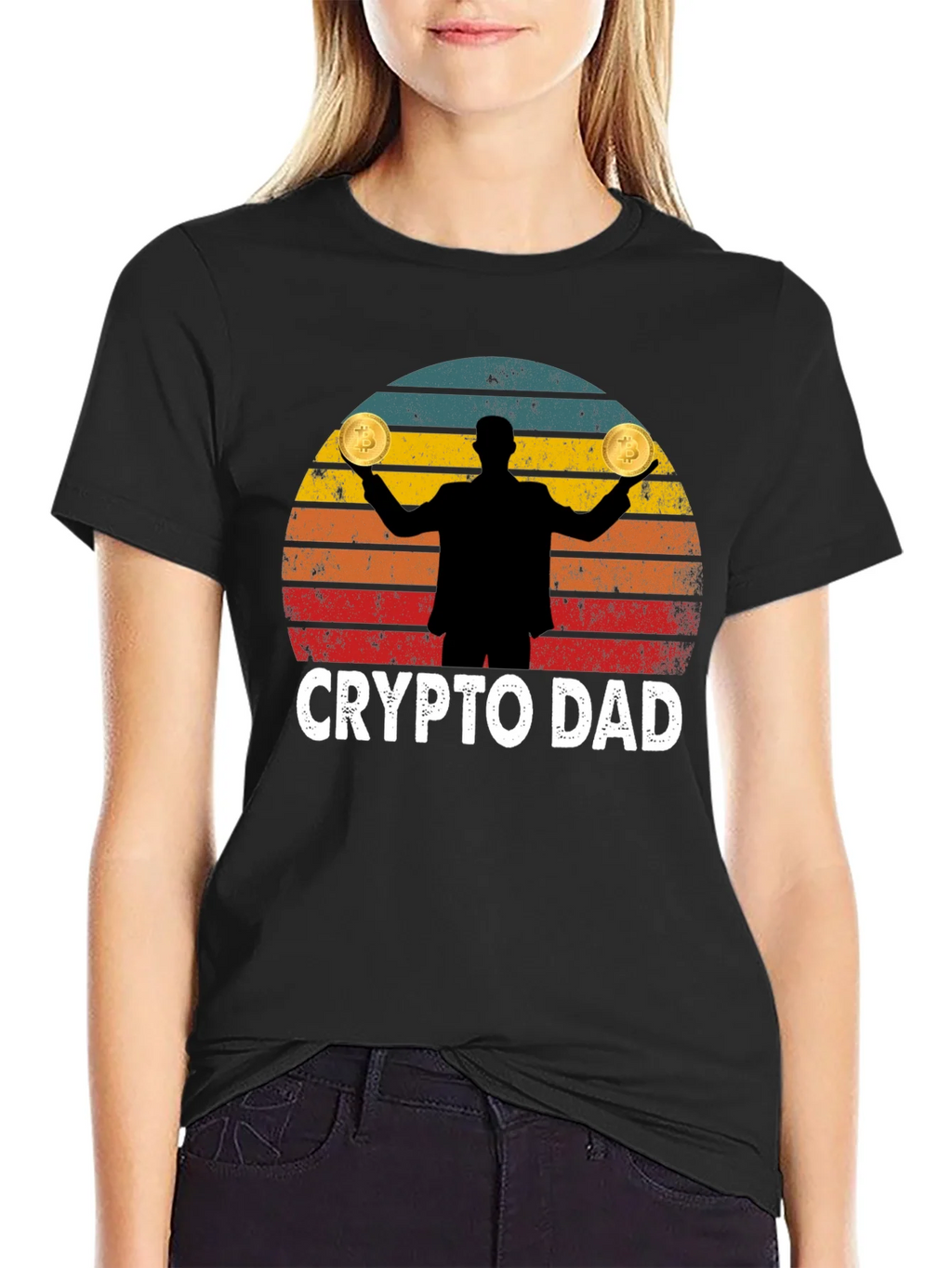 Crypto Dad Bitcoin Graphic T-Shirt product image 2
