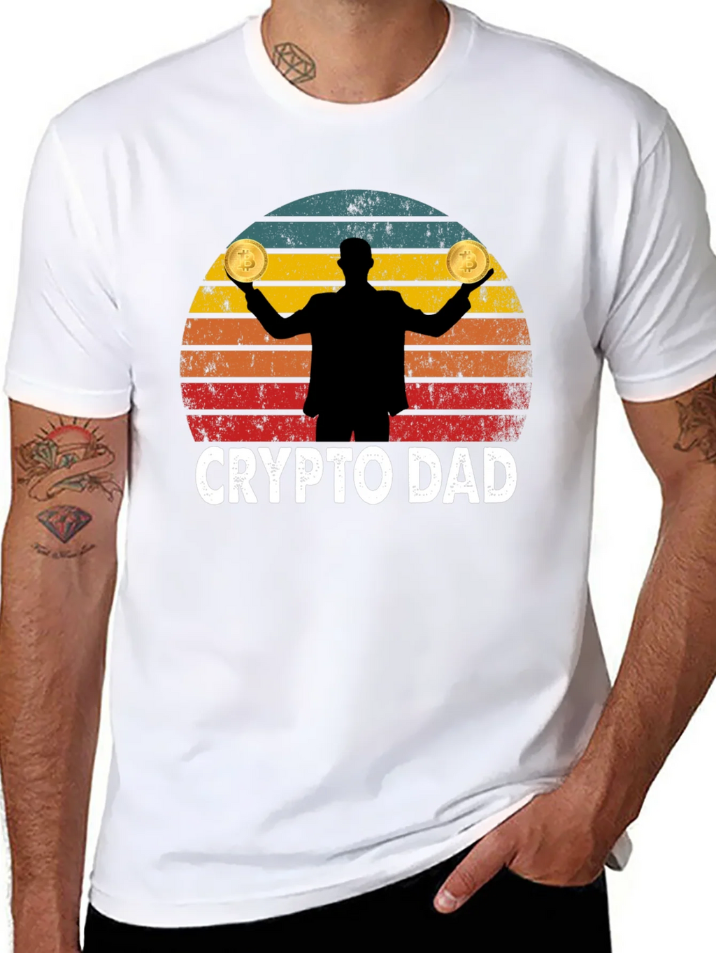 Crypto Dad Bitcoin Graphic T-Shirt product image 7