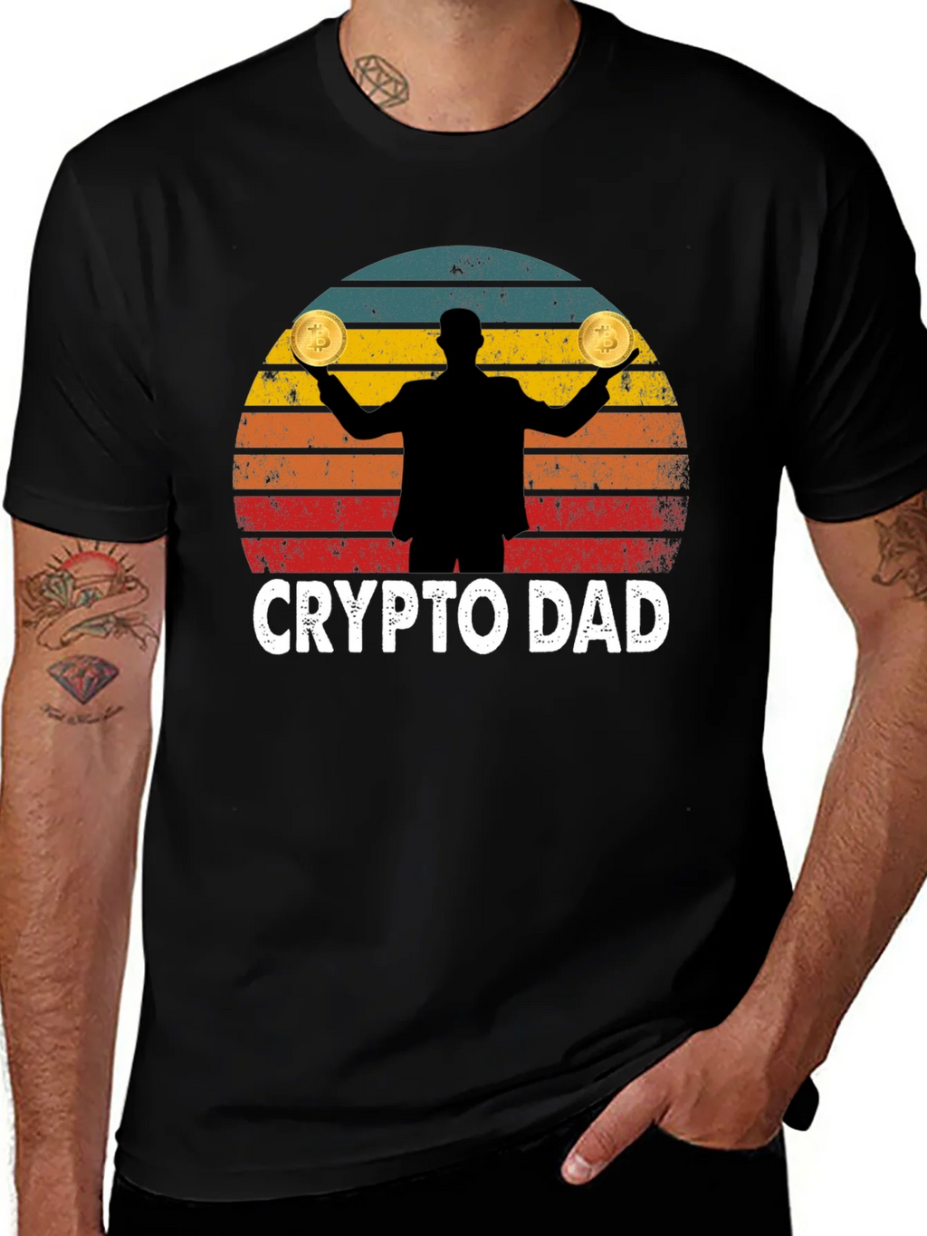 Crypto Dad Bitcoin Graphic T-Shirt product image 1