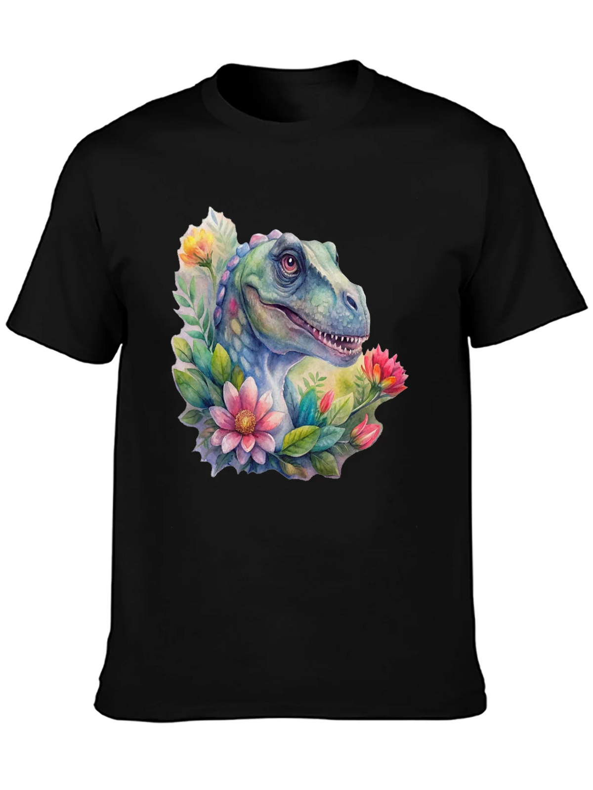 Dino Floral T-Shirt: Watercolor Dinosaur Tee product image 2