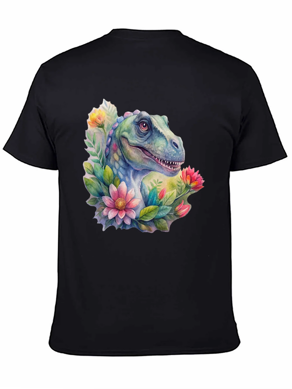 Dino Floral T-Shirt: Watercolor Dinosaur Tee product image 3