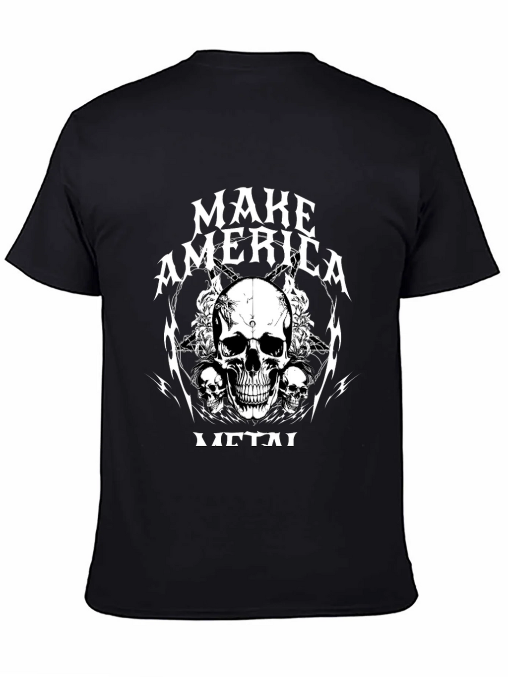 Make America Metal Skull Graphic Black T-Shirt product image 4