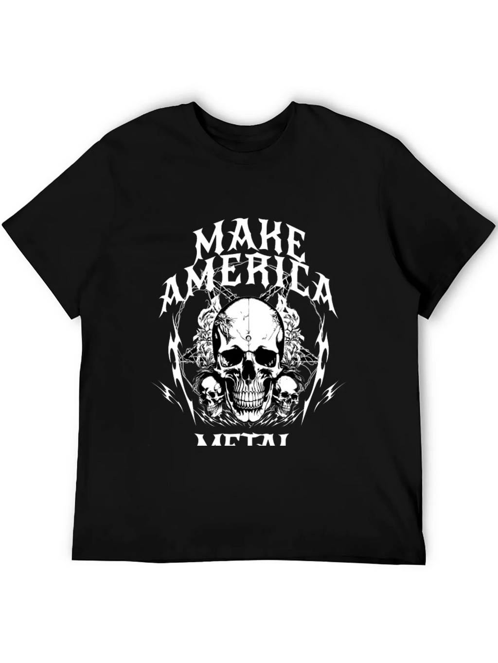Make America Metal Skull Graphic Black T-Shirt product image 5