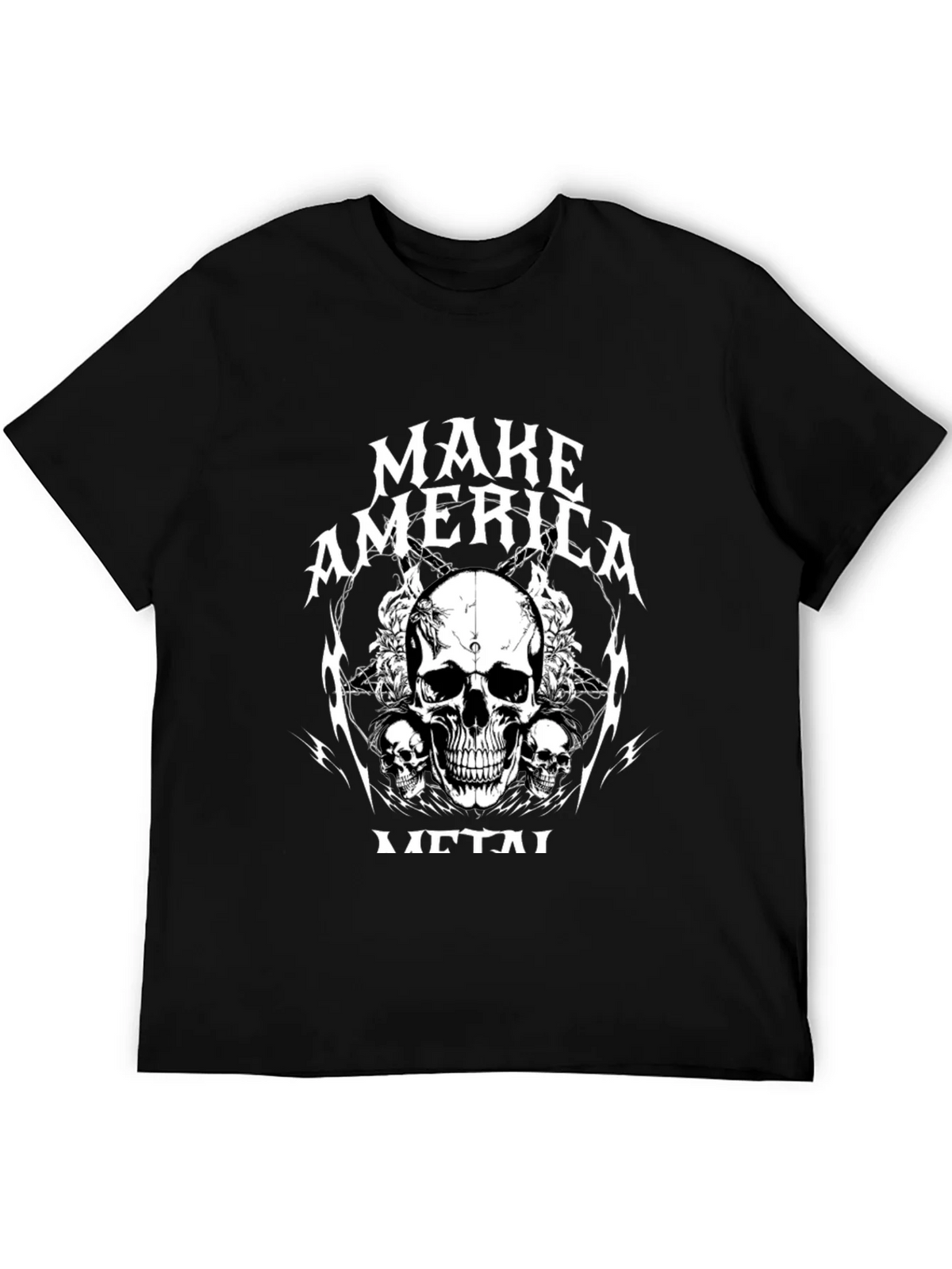 Make America Metal Skull Graphic Black T-Shirt product image 5