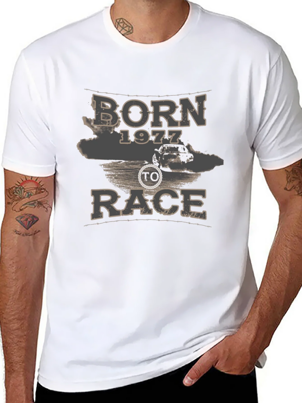 Born 1977 To Race Graphic Tee - Black product image 7