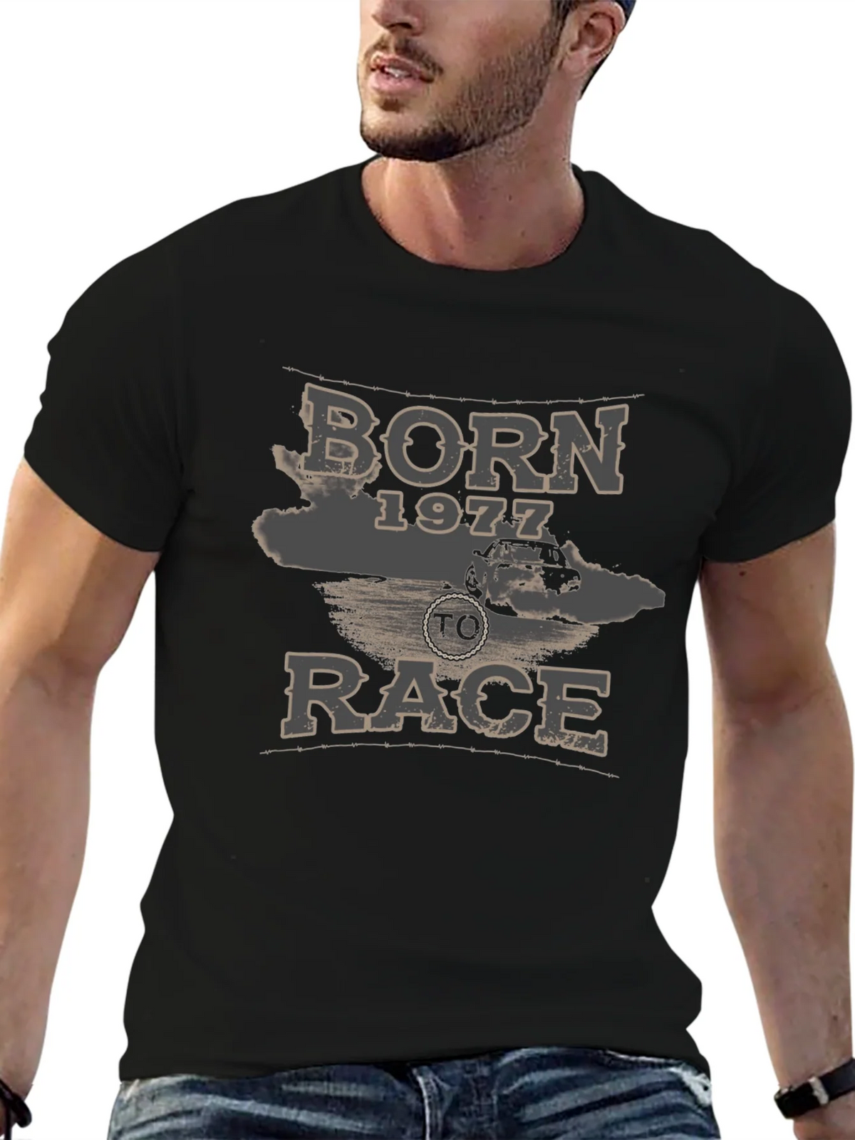Born 1977 To Race Graphic Tee - Black product image 6