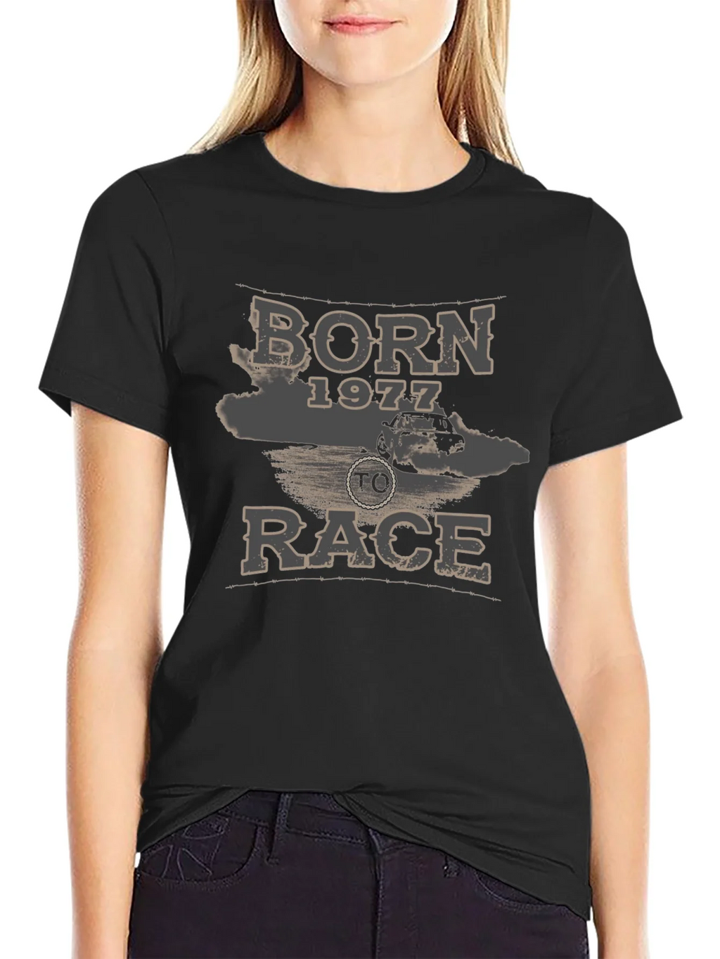 Born 1977 To Race Graphic Tee - Black product image 2