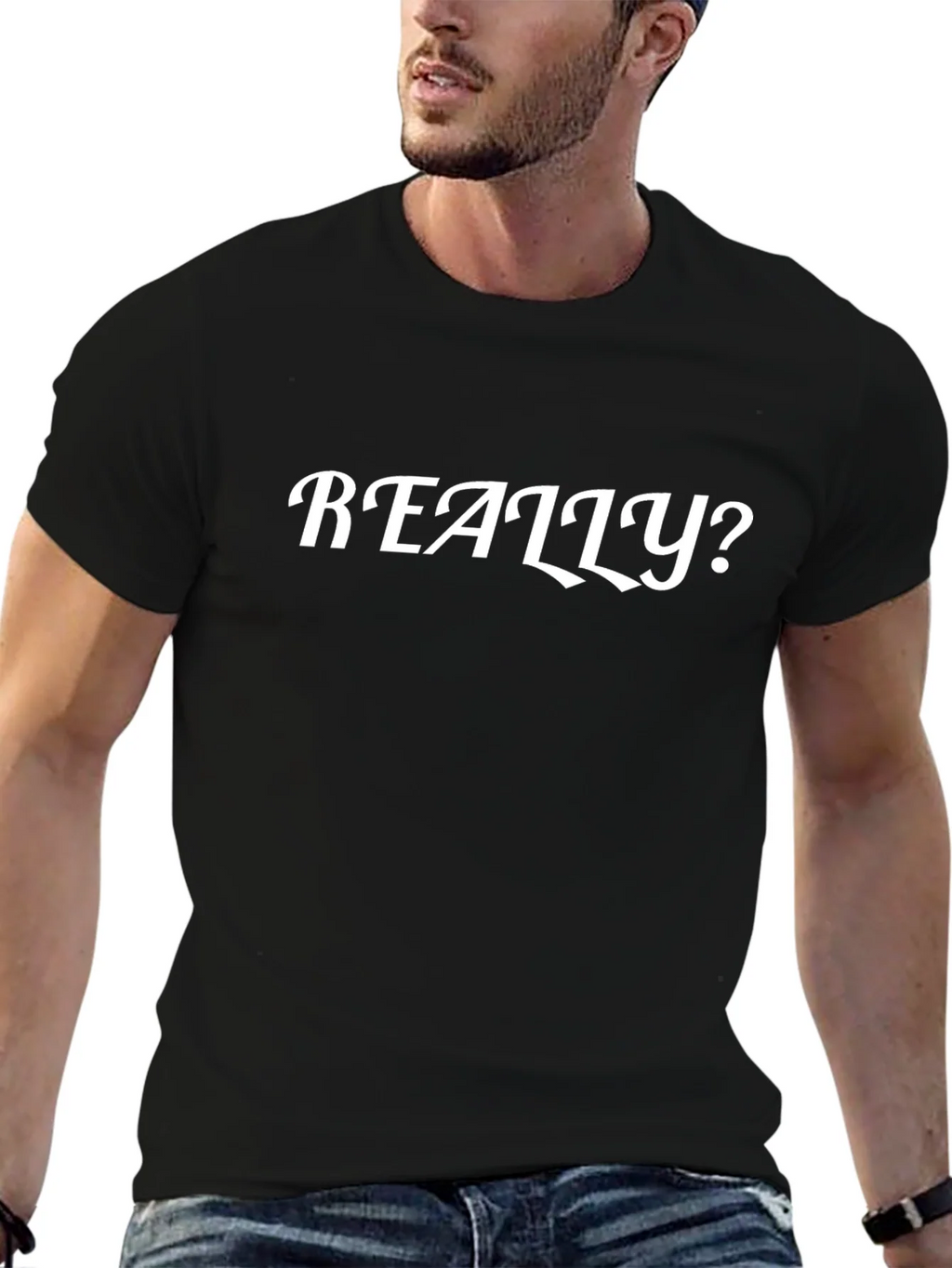 Really? Graphic Tee - Mens Black Cotton T-Shirt product image 6