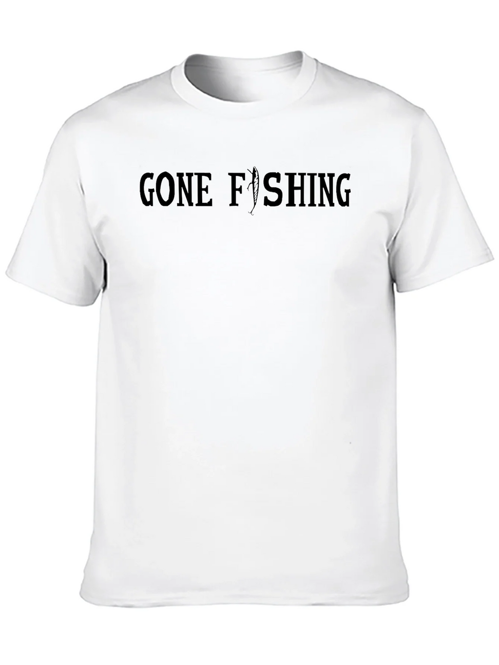 Gone Fishing Crewneck T-Shirt - Black product image 8