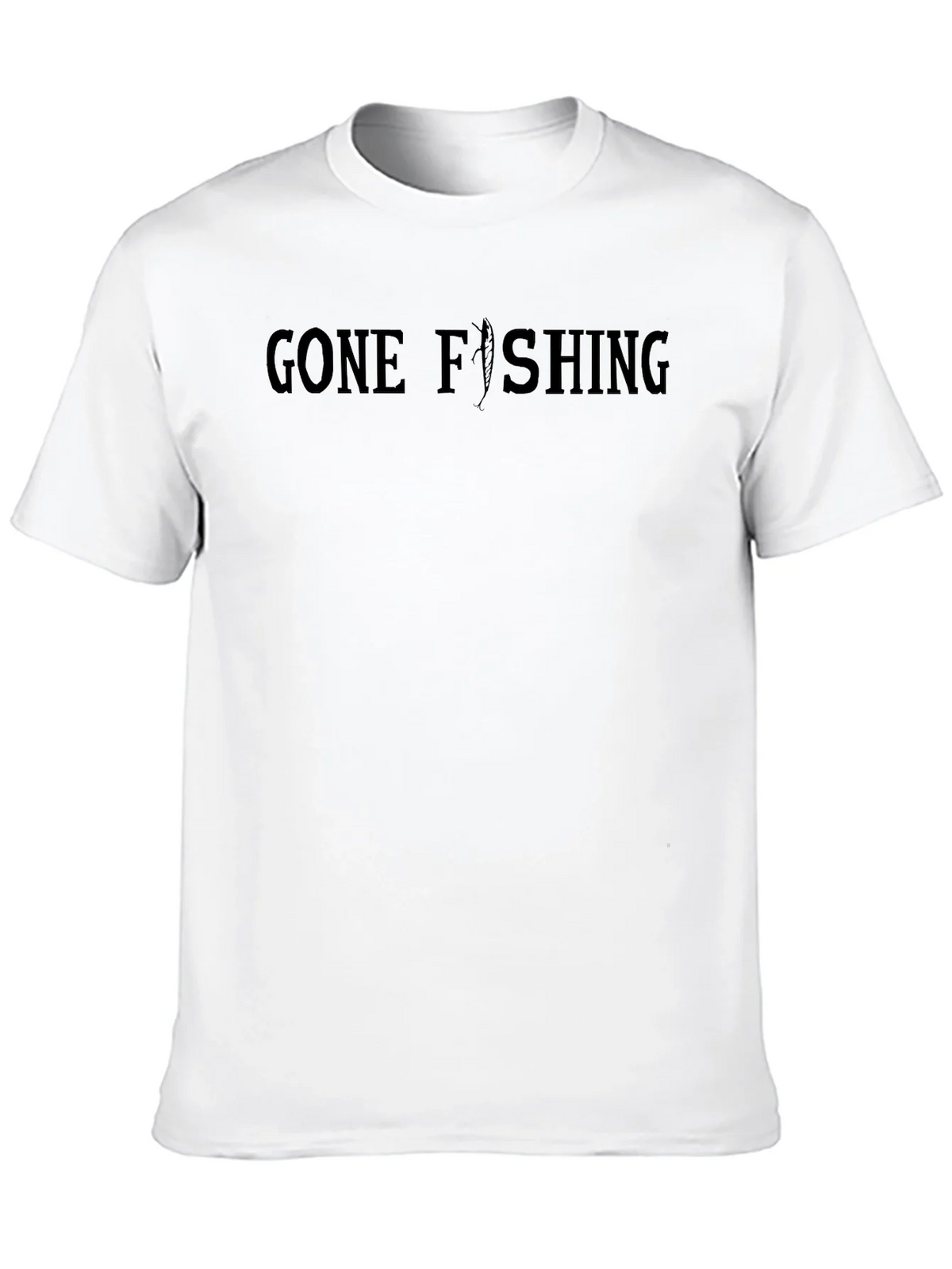 Gone Fishing Crewneck T-Shirt - Black product image 8