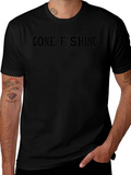 Gone Fishing Crewneck T-Shirt - Black product image 1