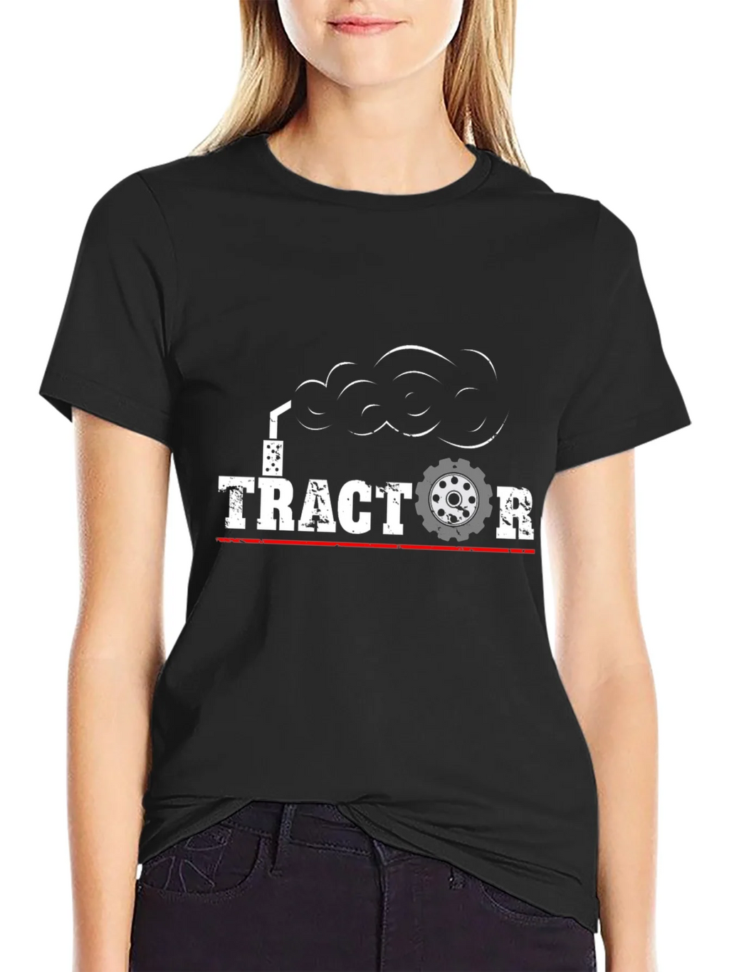 Tractor Graphic T-Shirt - Black Cotton Tee product image 2