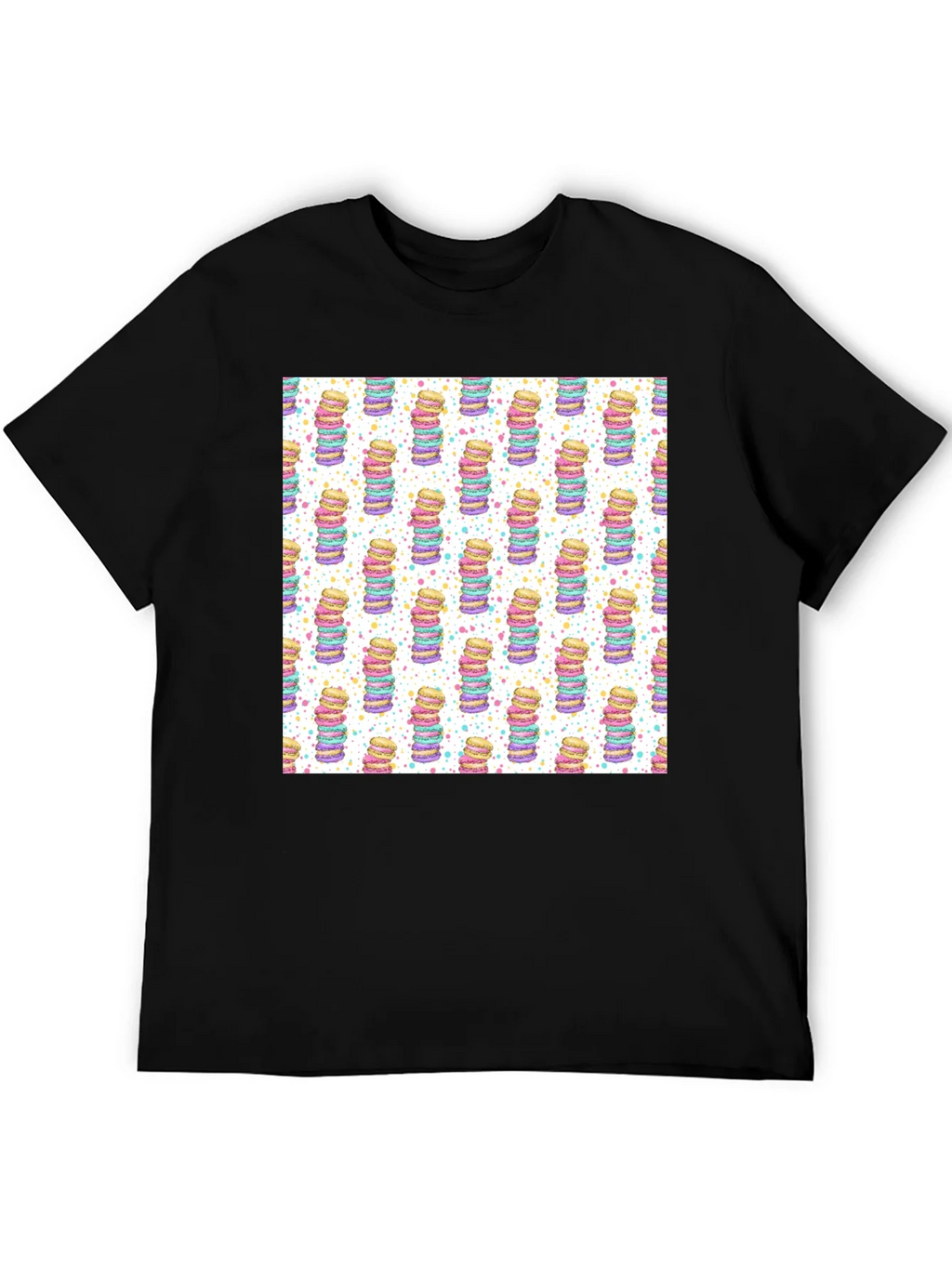 Macaron Stack Pattern T-Shirt - Sweet Treat Design product image 5