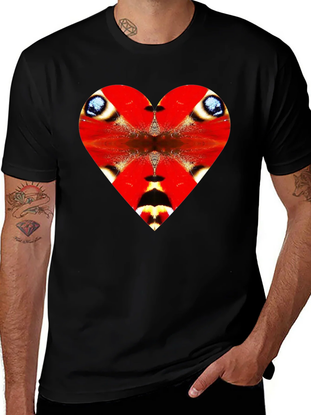 Butterfly Heart Graphic Black Tee product image 1