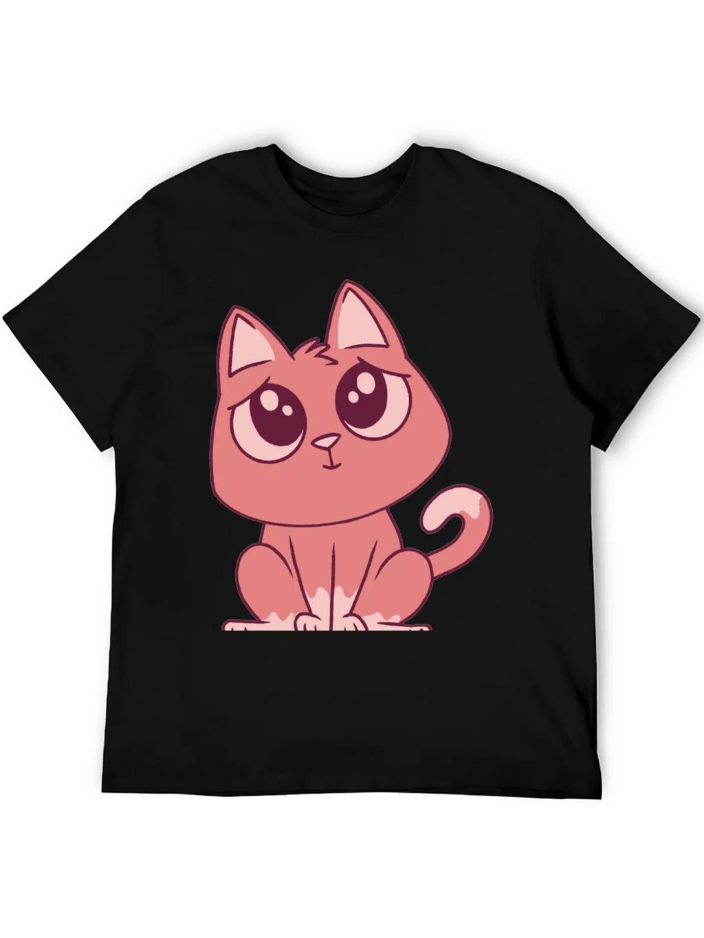 Cute Cartoon Cat Graphic Tee - Black T-Shirt product image 5