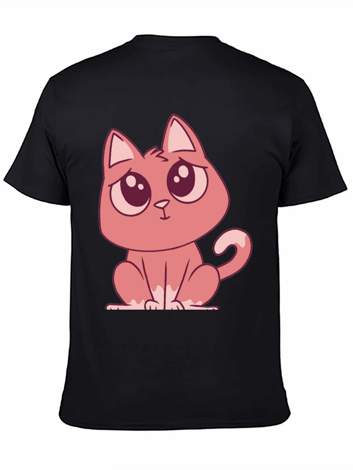 Cute Cartoon Cat Graphic Tee - Black T-Shirt product image 4