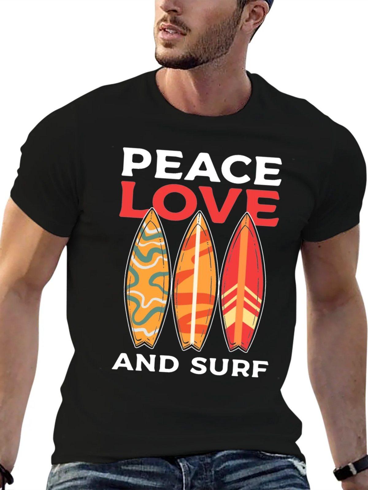 Peace Love Surf Graphic Tee - Unisex product image 6