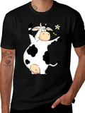 Funny Cow Graphic Print Black T-Shirt product image 1