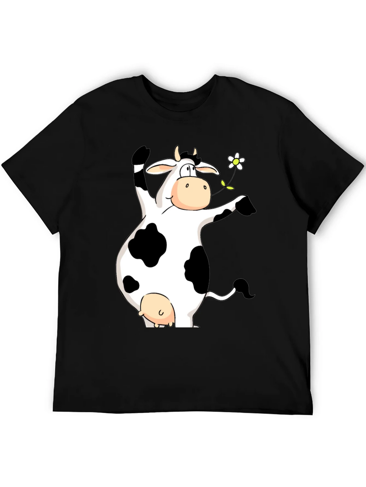 Funny Cow Graphic Print Black T-Shirt product image 5