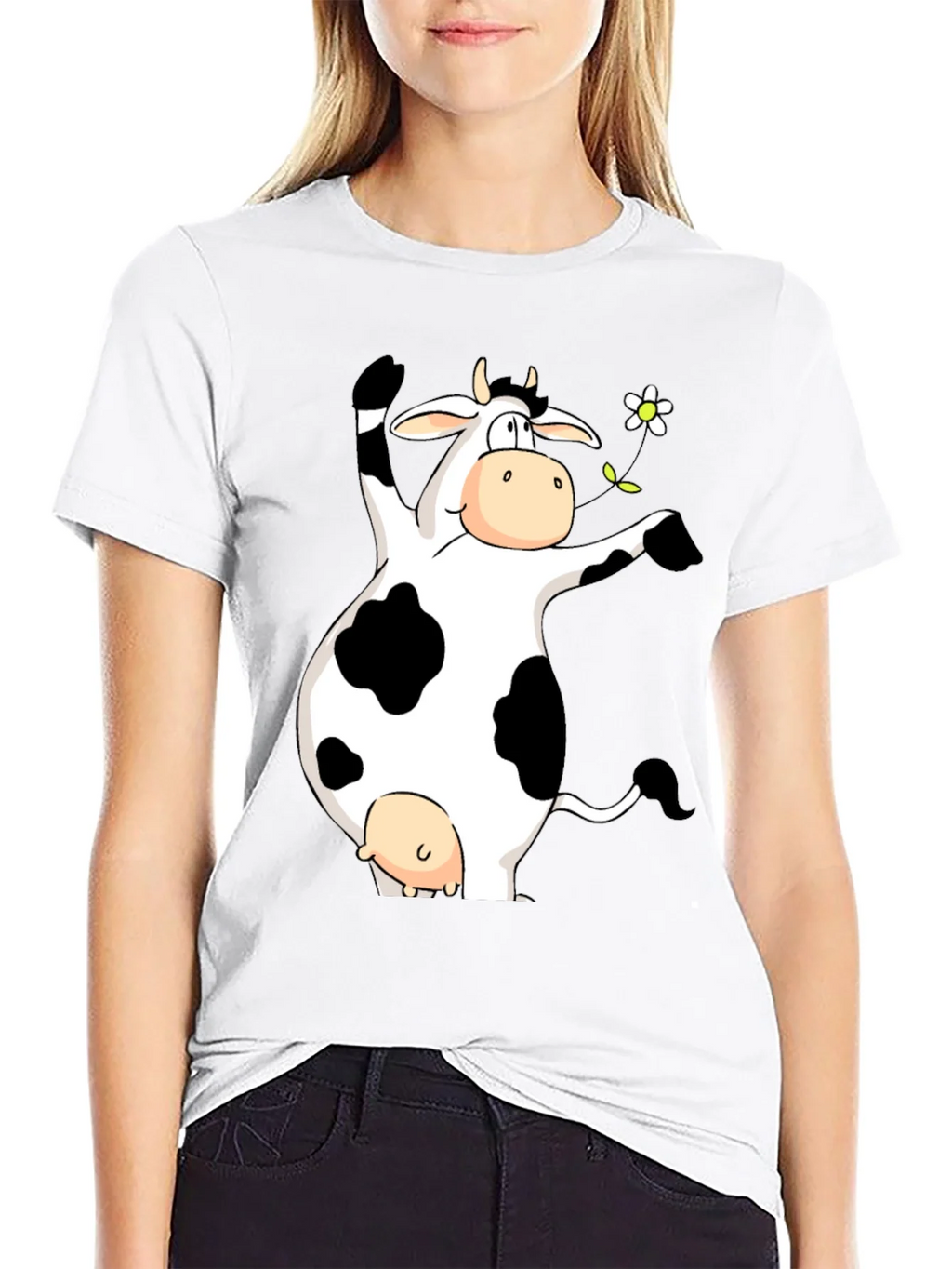 Funny Cow Graphic Print Black T-Shirt product image 6