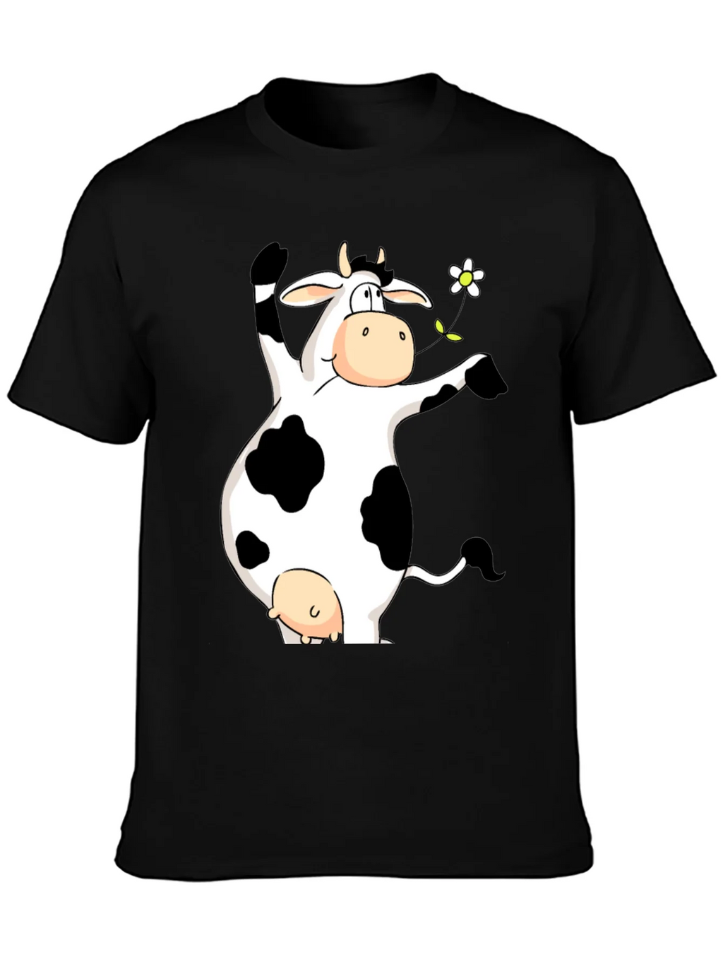 Funny Cow Graphic Print Black T-Shirt product image 3