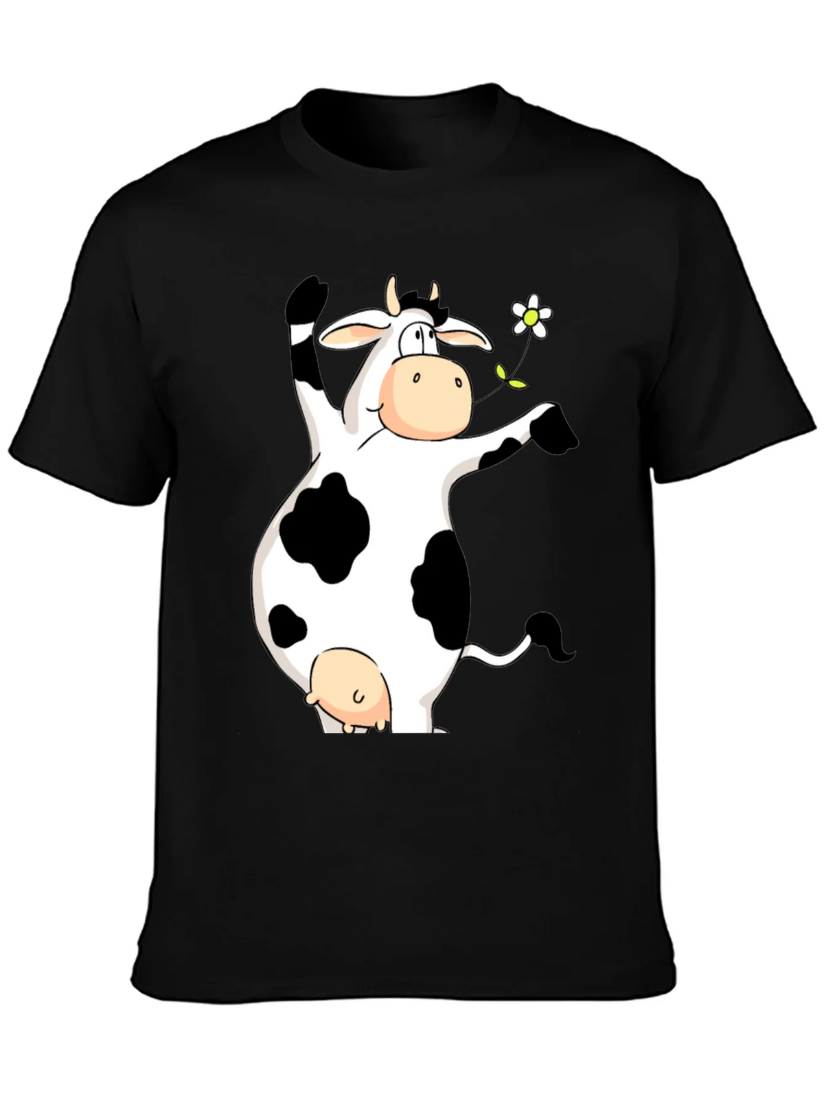 Funny Cow Graphic Print Black T-Shirt product image 3