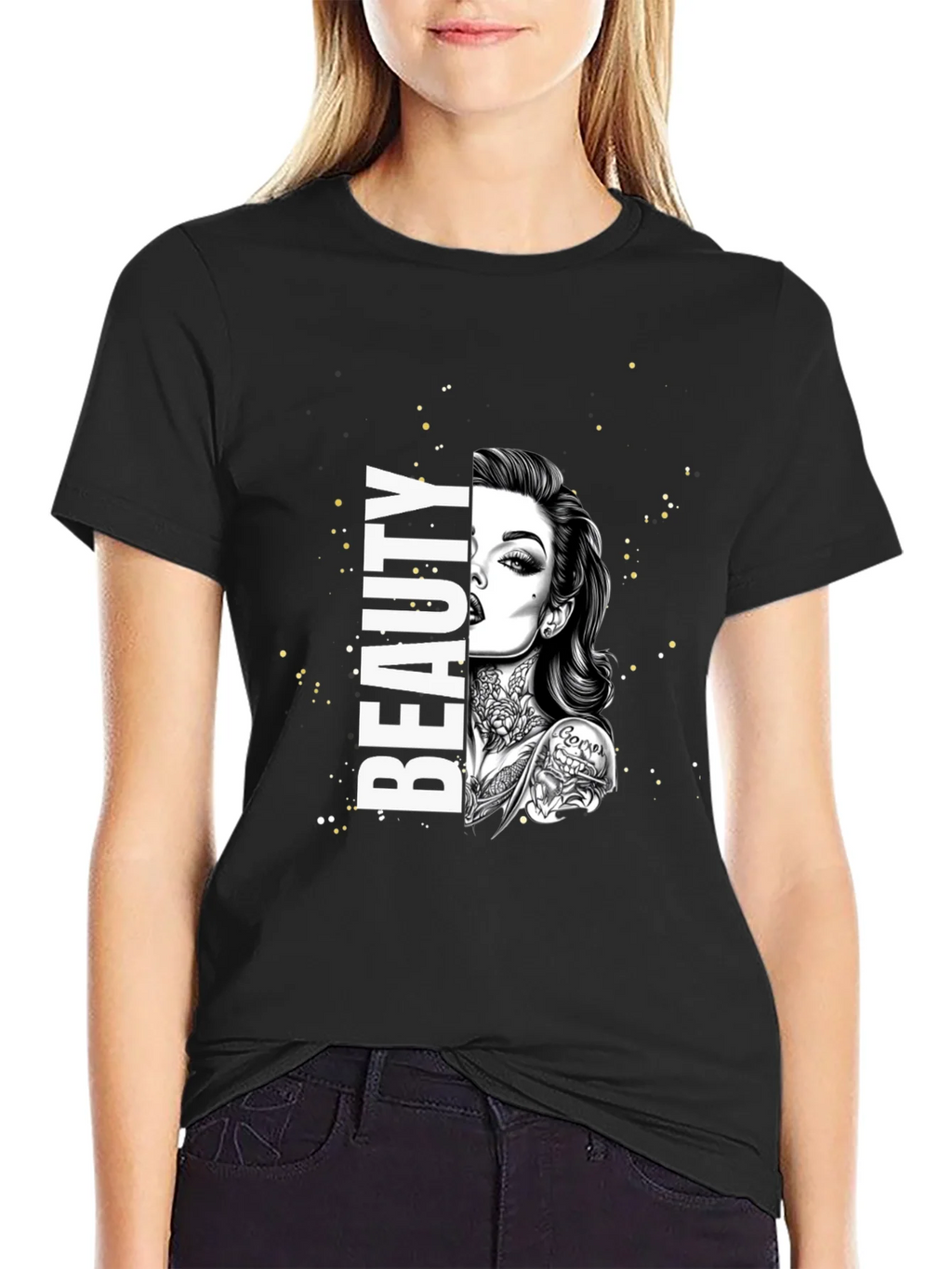 Beauty Tattoo Graphic T-Shirt - Trendy Tee product image 2