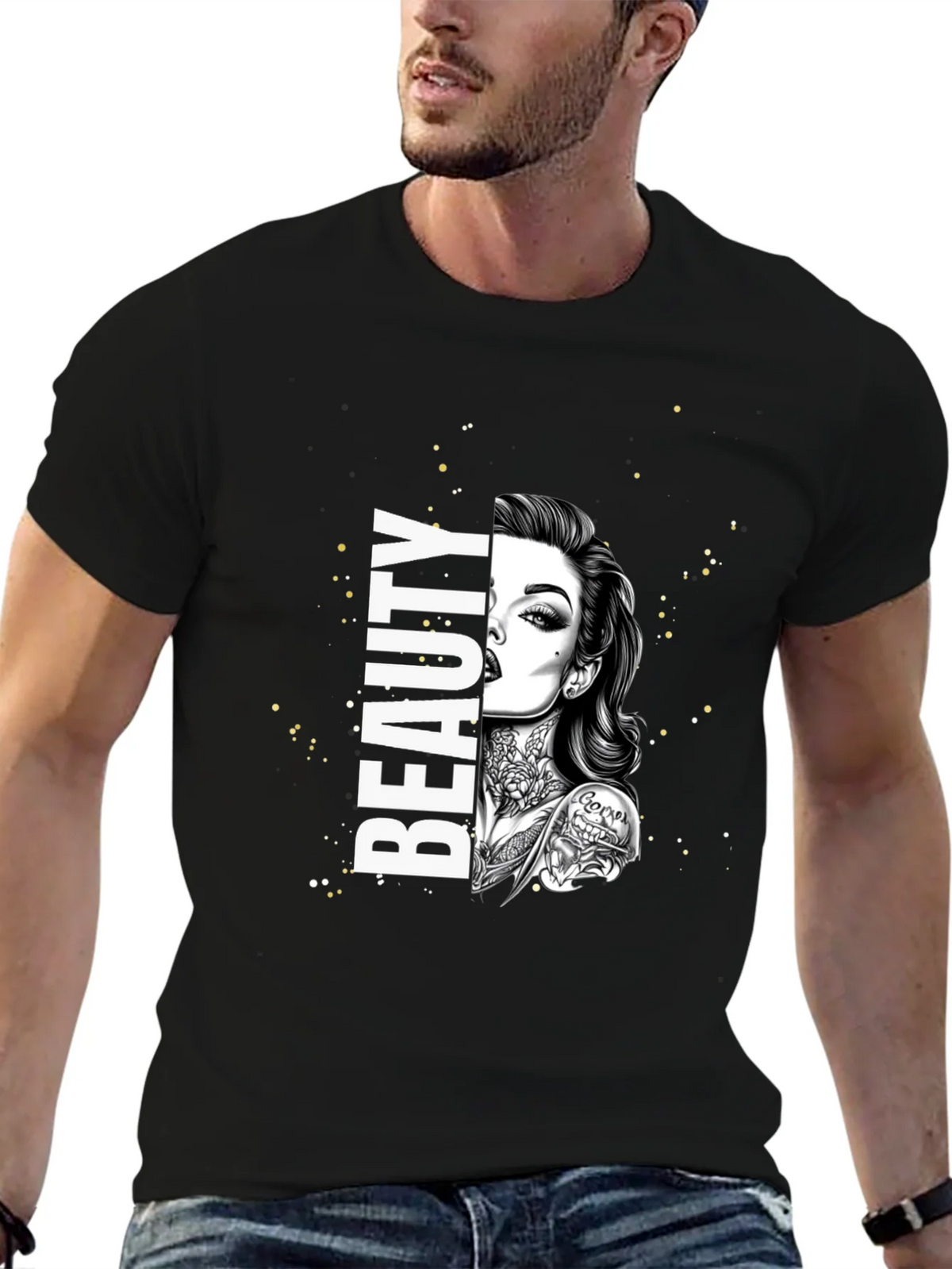 Beauty Tattoo Graphic T-Shirt - Trendy Tee product image 6