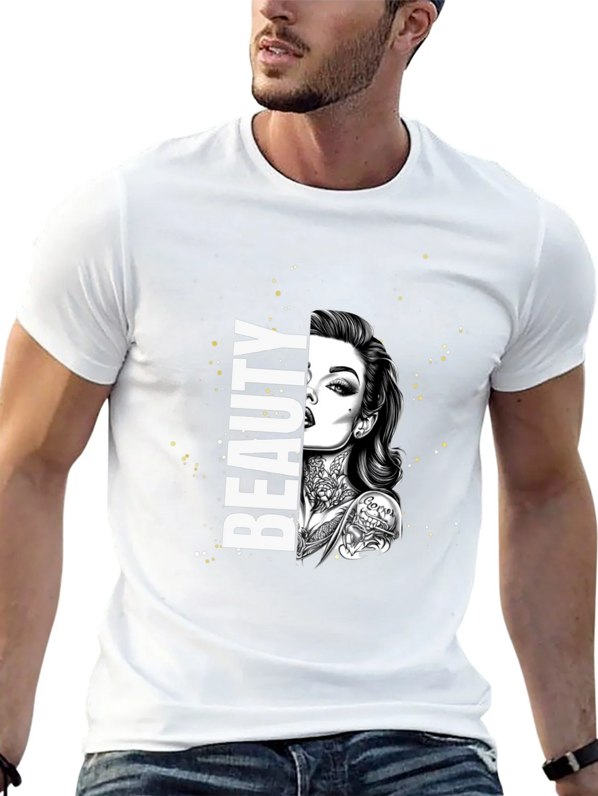 Beauty Tattoo Graphic T-Shirt - Trendy Tee product image 12