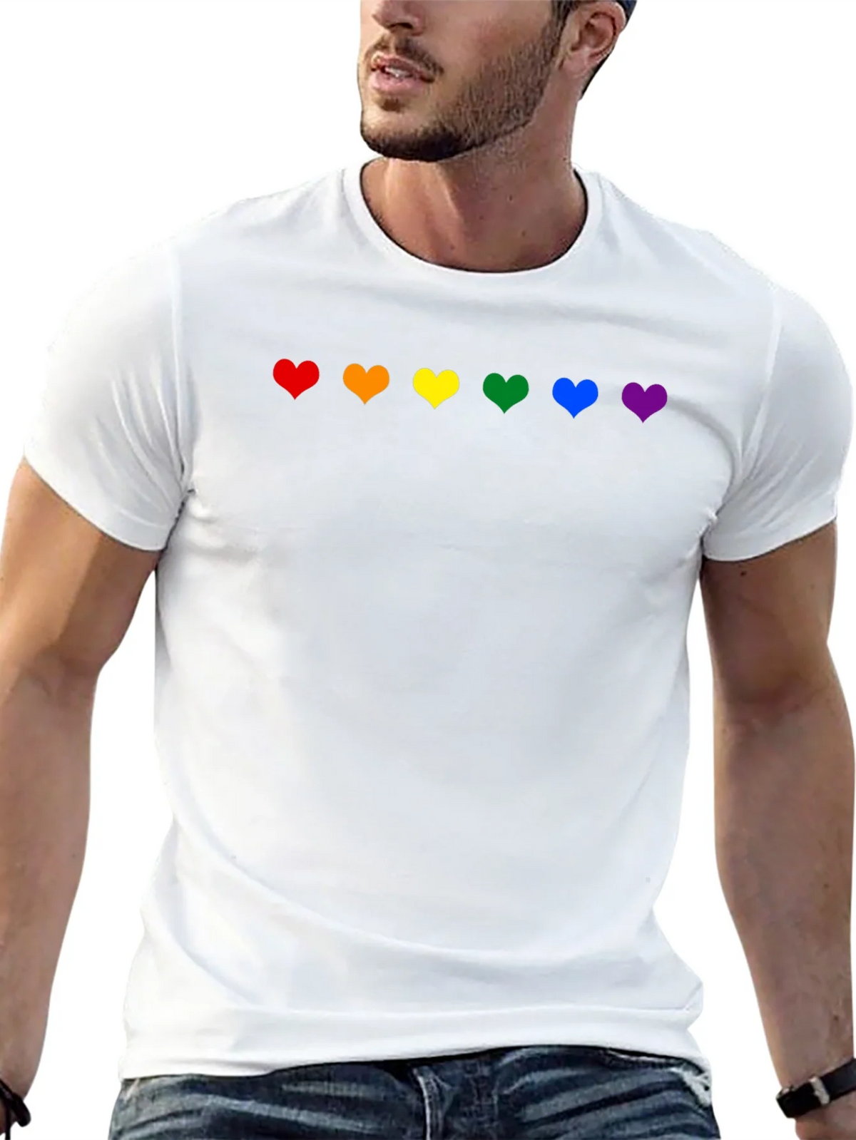Rainbow Hearts Pride T-Shirt - Black product image 11