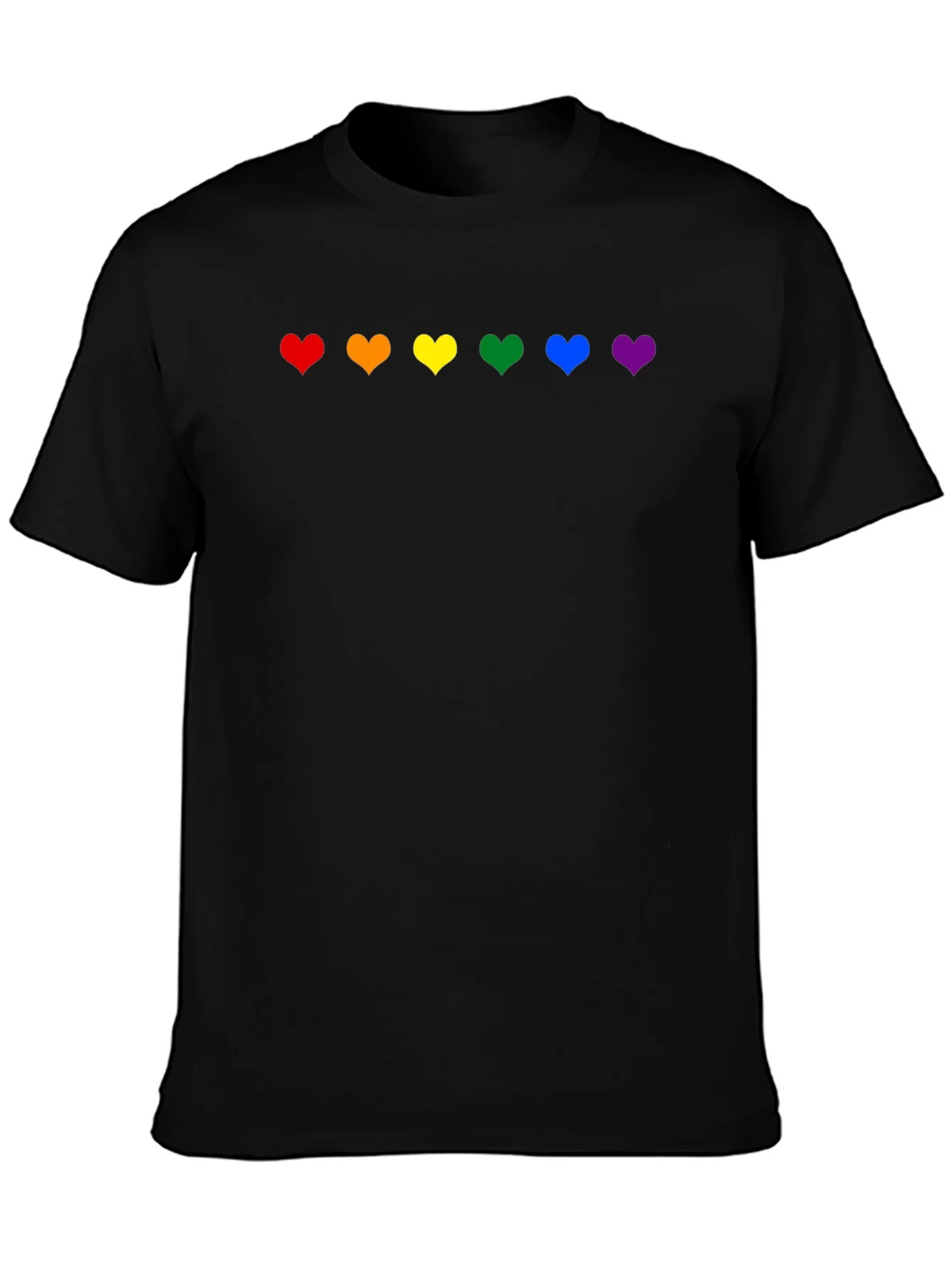 Rainbow Hearts Pride T-Shirt - Black product image 3