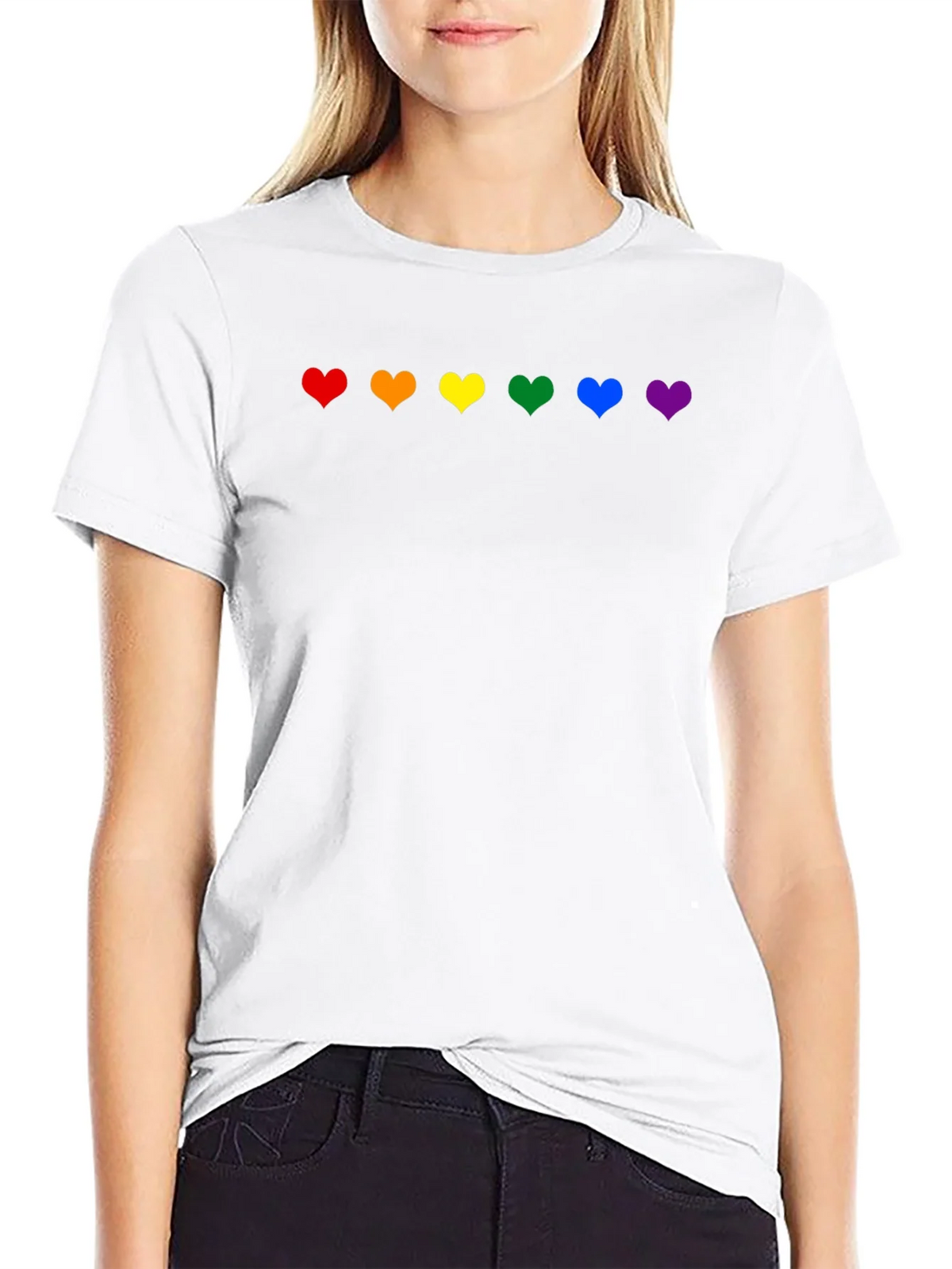 Rainbow Hearts Pride T-Shirt - Black product image 8