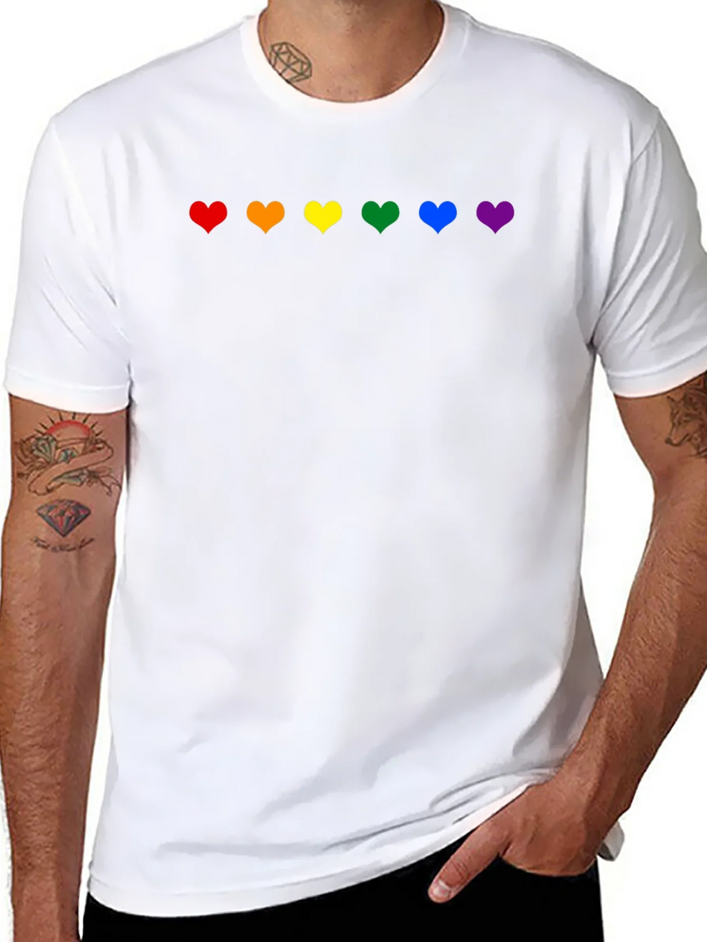 Rainbow Hearts Pride T-Shirt - Black product image 7
