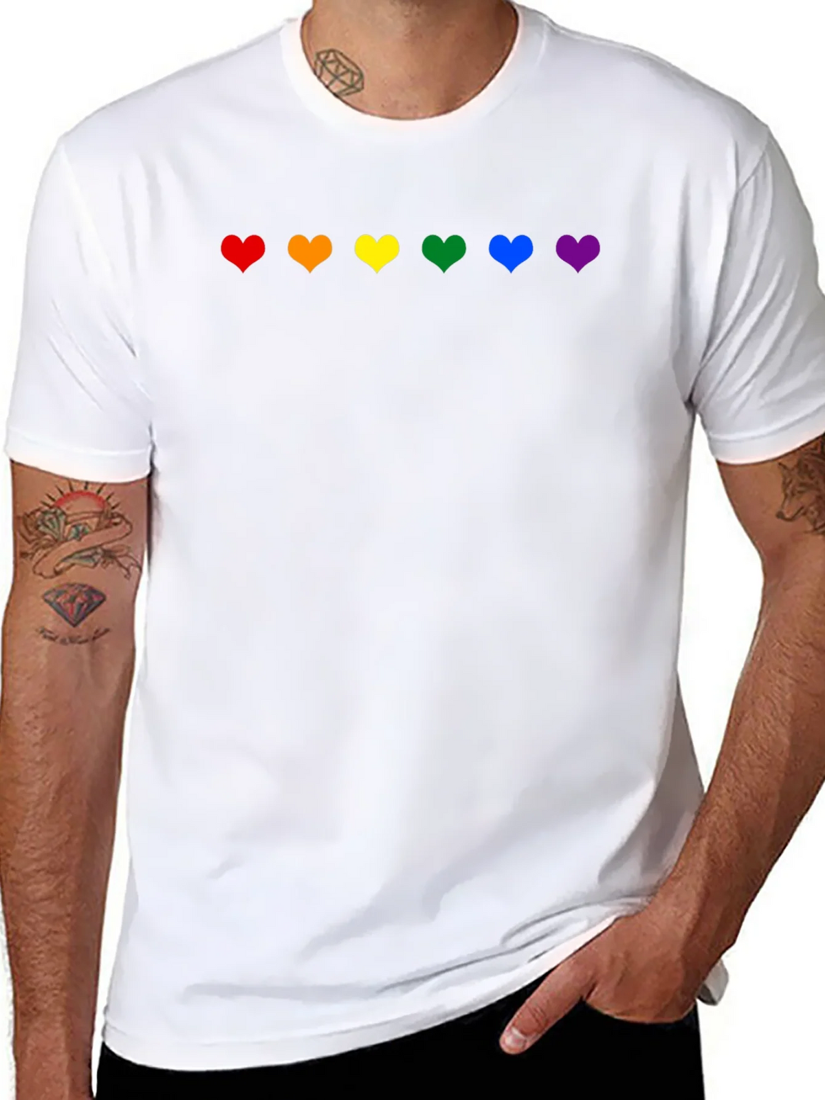 Rainbow Hearts Pride T-Shirt - Black product image 7