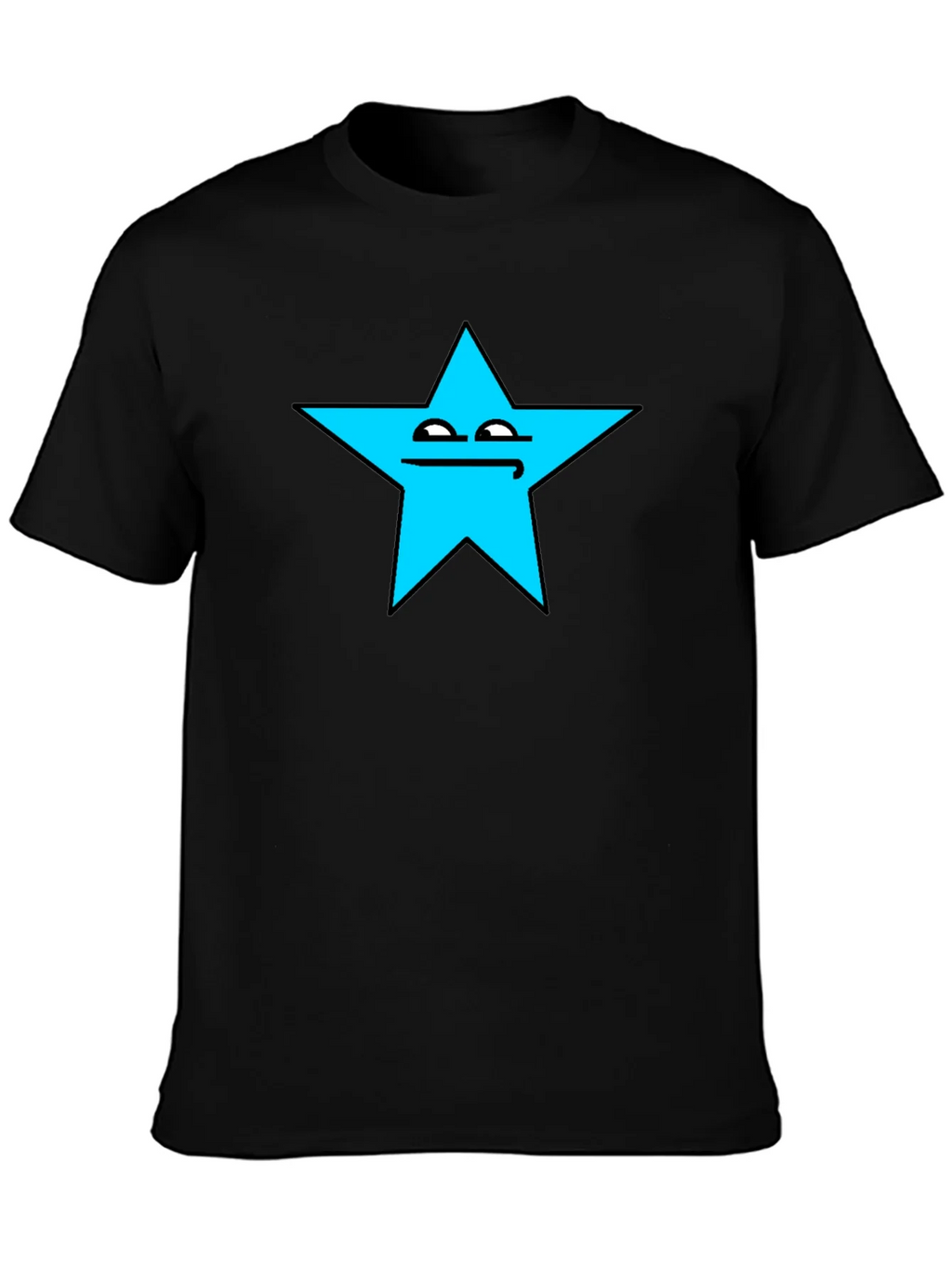 Funny Star Face Graphic T-Shirt - Black Cotton Tee product image 3