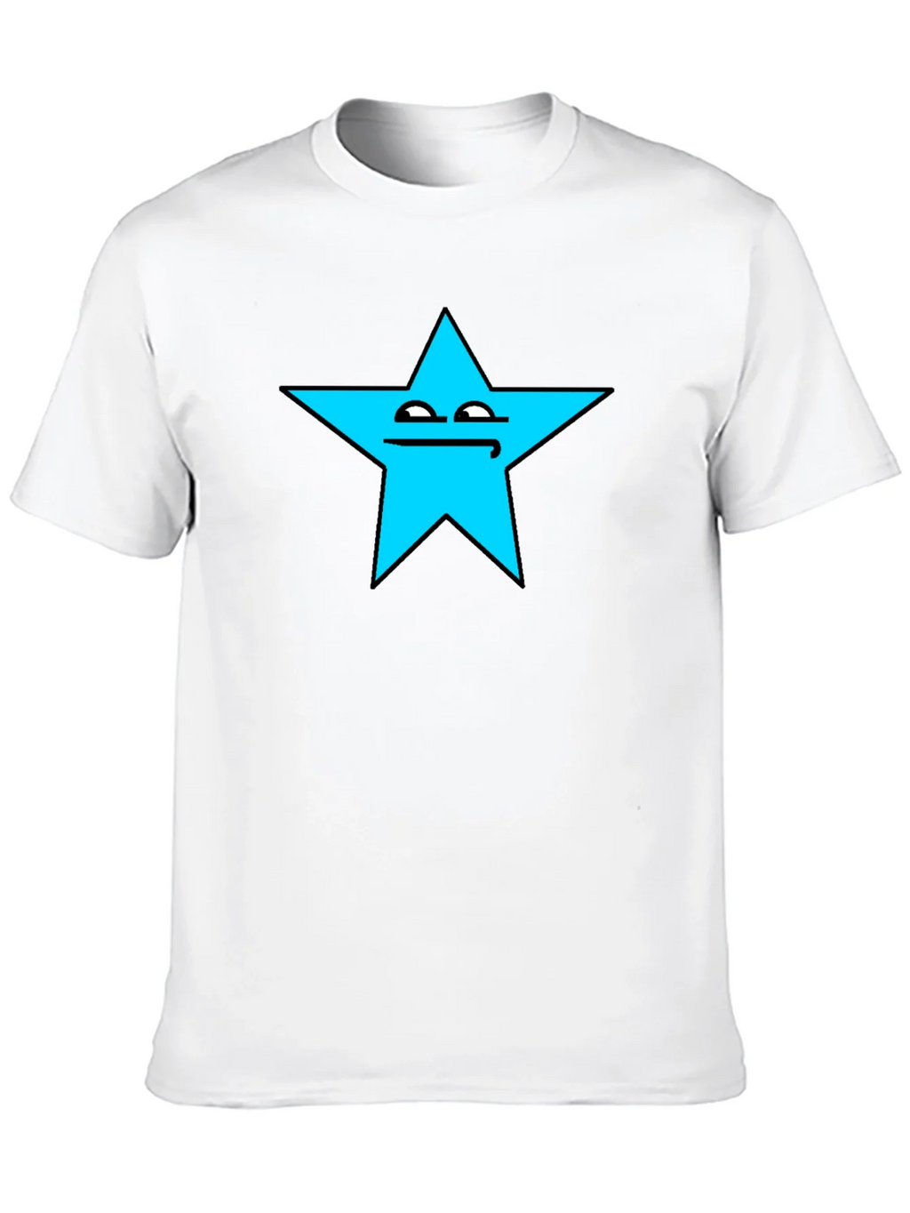 Funny Star Face Graphic T-Shirt - Black Cotton Tee product image 9