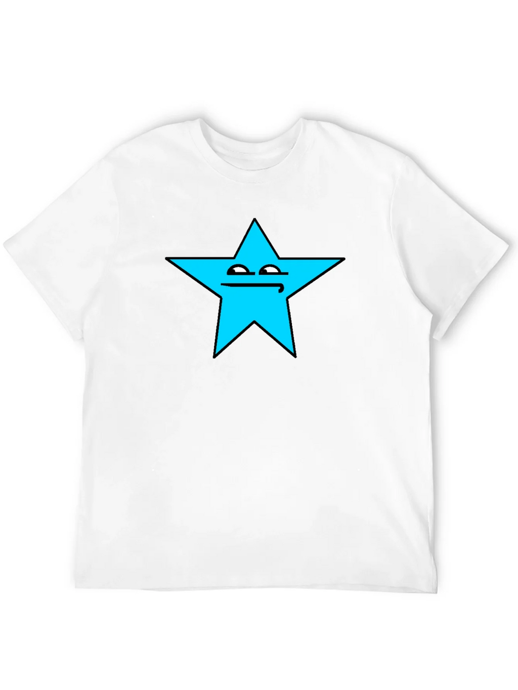 Funny Star Face Graphic T-Shirt - Black Cotton Tee product image 11