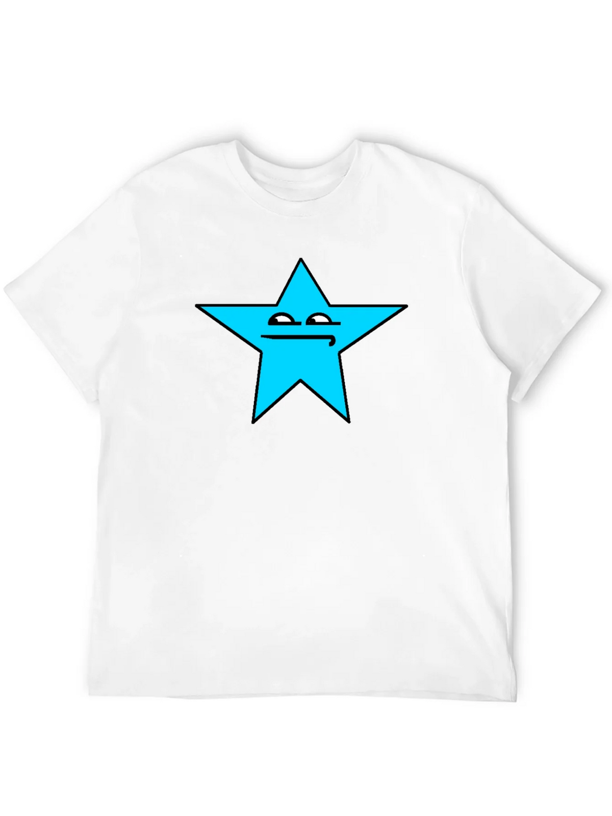 Funny Star Face Graphic T-Shirt - Black Cotton Tee product image 11